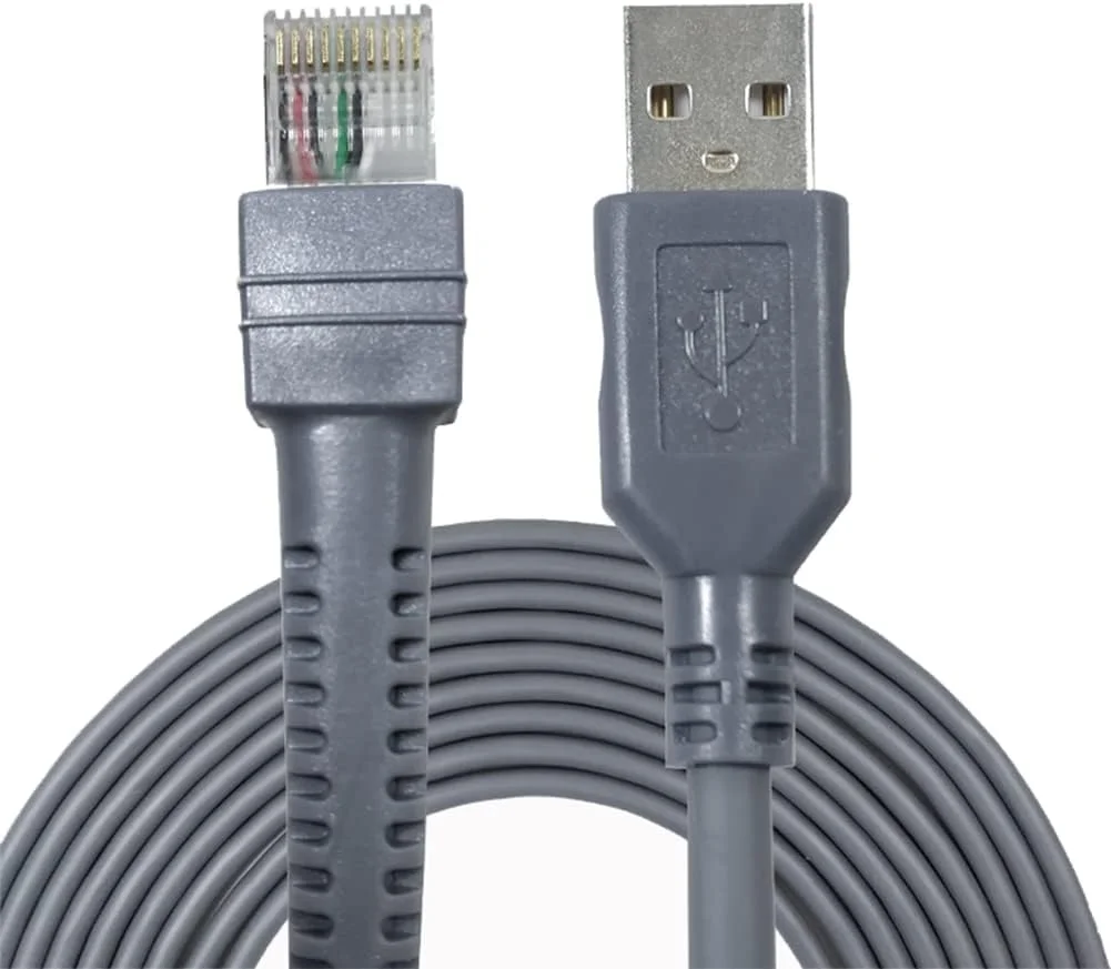 کابل USB اسکنر بارکد VOTTAN LS2208/A LI2208 LS4278 STB4278 LI4278 USB به RJ45 برای سیمبل زبرا موتورولا (2 متری / 6 فوت پورت USB تخت)