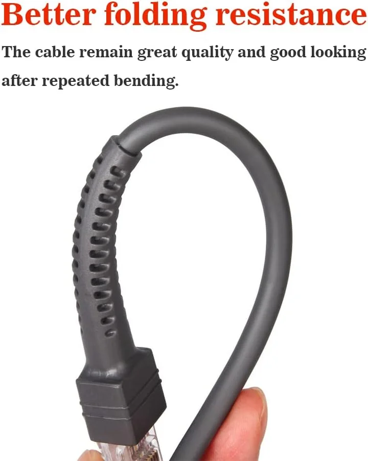 کابل USB اسکنر بارکد VOTTAN LS2208/A LI2208 LS4278 STB4278 LI4278 USB به RJ45 برای سیمبل زبرا موتورولا (2 متری / 6 فوت پورت USB تخت)