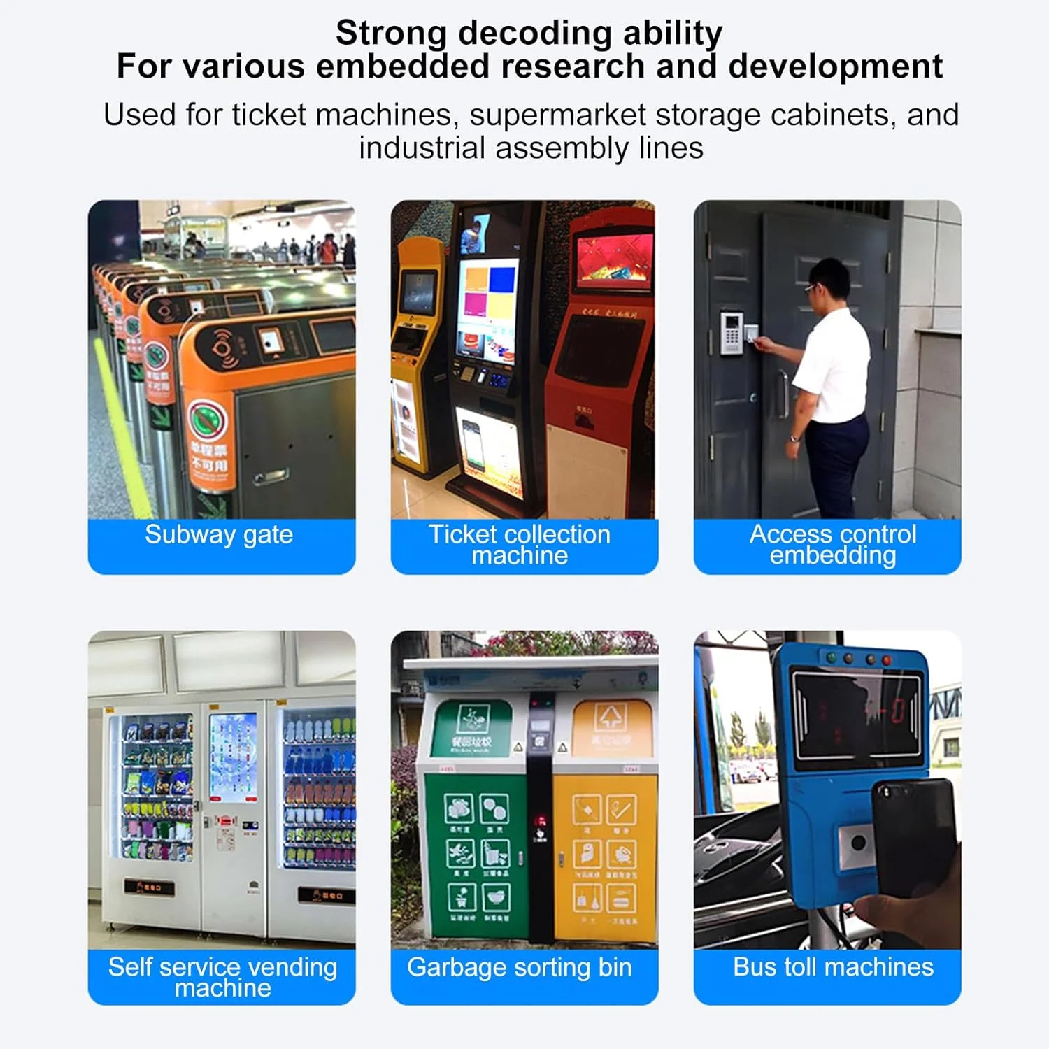 اسکنر بارکد توکار Eujgoov، دقت تشخیص بالا، طراحی فشرده، پشتیبانی از چند زبان، قابلیت استفاده جهانی، برای کنترل دسترسی، خطوط مونتاژ، گیت های گردان با رابط USB