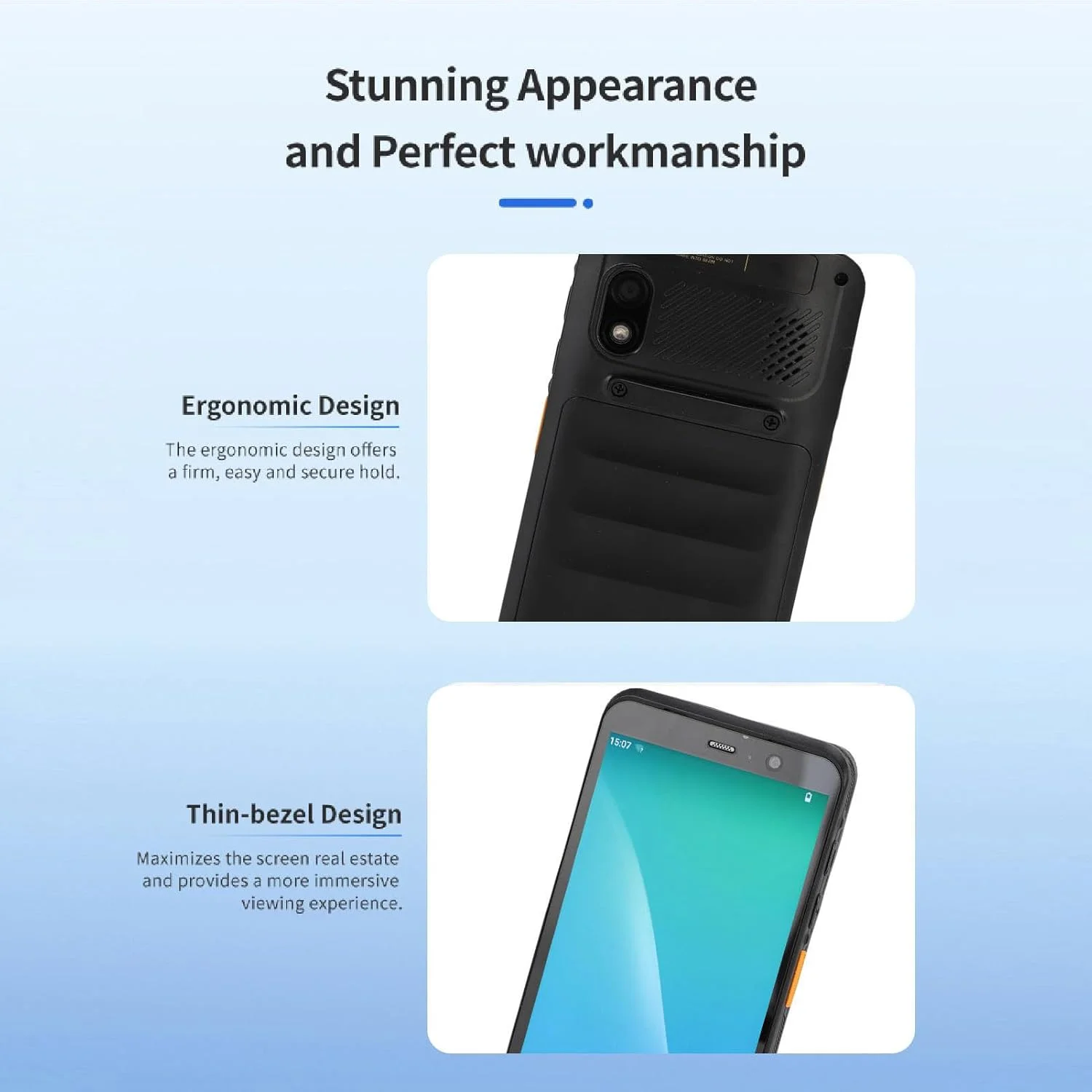 کامپیوتر موبایل Jiawu 4G LTE با صفحه لمسی، اسکنر بارکد 1D 2D QR برای کسب و کار