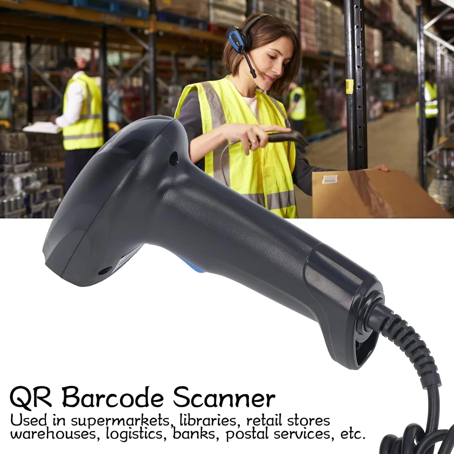 اسکنر بارکد دوبعدی Elprico، اسکنر دستی بارکد USB، سنسور CMOS بسیار حساس، QR خوان سیمی برای سوپرمارکت ها، کتابخانه ها، انبار، پرداخت های موبایلی