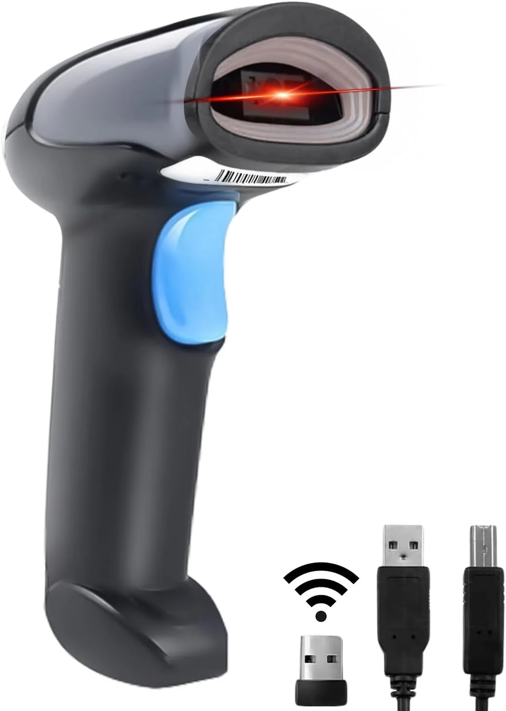 اسکنر بارکد بی‌سیم همه کاره Shreyans USB با گیرنده نانو 2.4 گیگاهرتزی برای بهترین تجربه اسکن بی‌سیم | قابلیت اسکن انواع بارکد و کد QR | پشتیبانی از اسکن سیمی