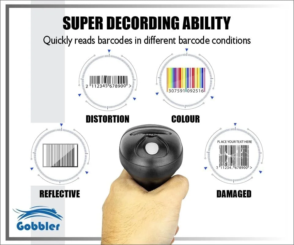 اسکنر بارکد خوان تک بعدی حرفه ای گابلر لیزری با سرعت بالا USB سیم دار - مشکی