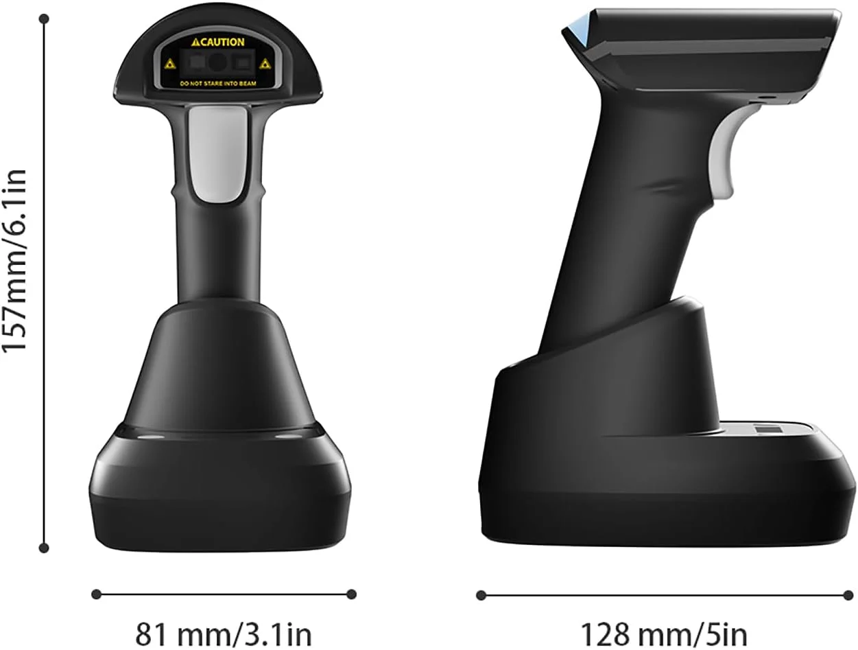 اسکنر بارکد 2D 1D بی‌سیم با اتصال BT+2.4G+USB سیمی، پایه اسکن با قابلیت شارژ بی‌سیم، نمایشگر OLED برای خواندن کدهای کاغذی و صفحه نمایش، سازگار با...