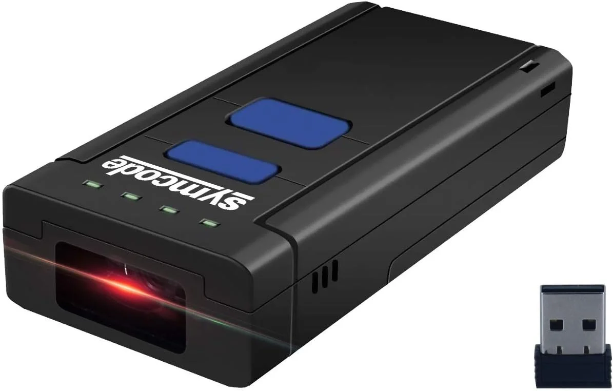 اسکنر بارکد بی سیم Symcode، مینی اسکنر بارکد دستی قابل حمل CCD برای POS/Android/iOS/iMac/iPad