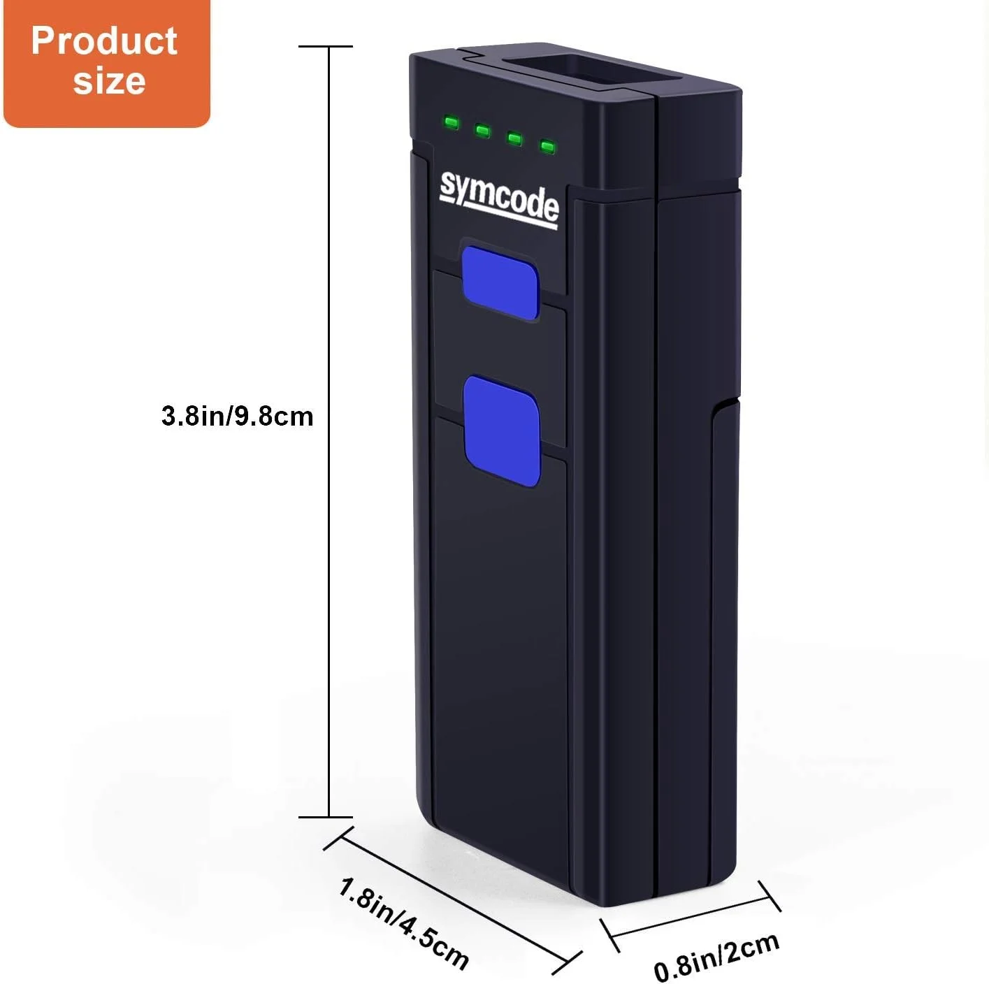 اسکنر بارکد بی سیم Symcode، مینی اسکنر بارکد دستی قابل حمل CCD برای POS/Android/iOS/iMac/iPad