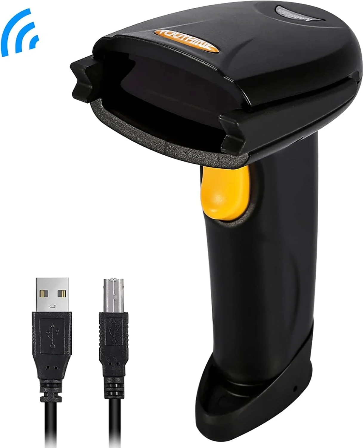 بارکد اسکنر بی سیم بارکد اسکنر 4.0 و USB سیمی USB 3.0، بارکد خوان دستی 1 بعدی ضد ضربه سازگار با تلفن، تبلت، کامپیوتر