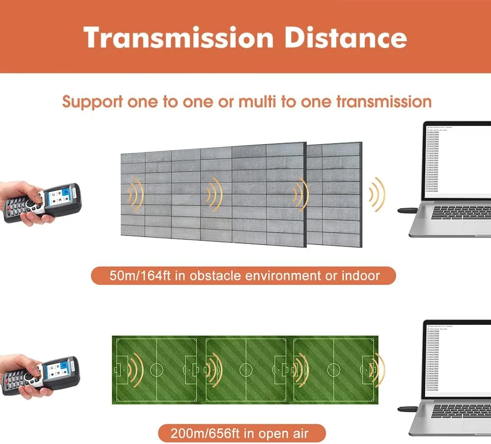اسکنر بارکد بی سیم و جمع کننده اطلاعات قابل حمل Trohestar، دستگاه انبارداری ترمینال داده، اسکنر بارکد USB 1D PDT با صفحه نمایش LCD رنگی 2.2 اینچی TFT