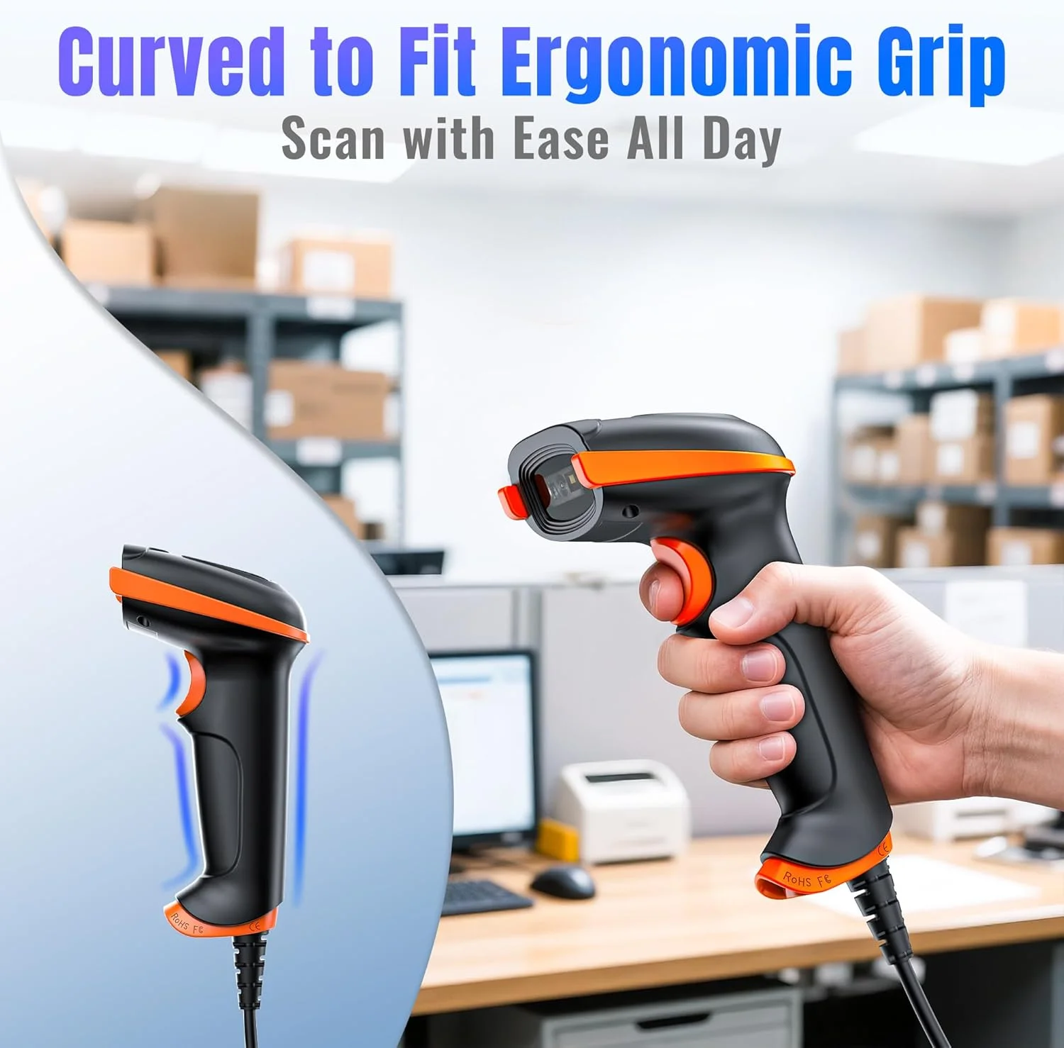 اسکنر بارکد دوبعدی Tera مدل USB سیمی، اسکنر دستی 2D QR Data Matrix PDF417 1D بارکد خوان تصویر CMOS، مدل D5100Y