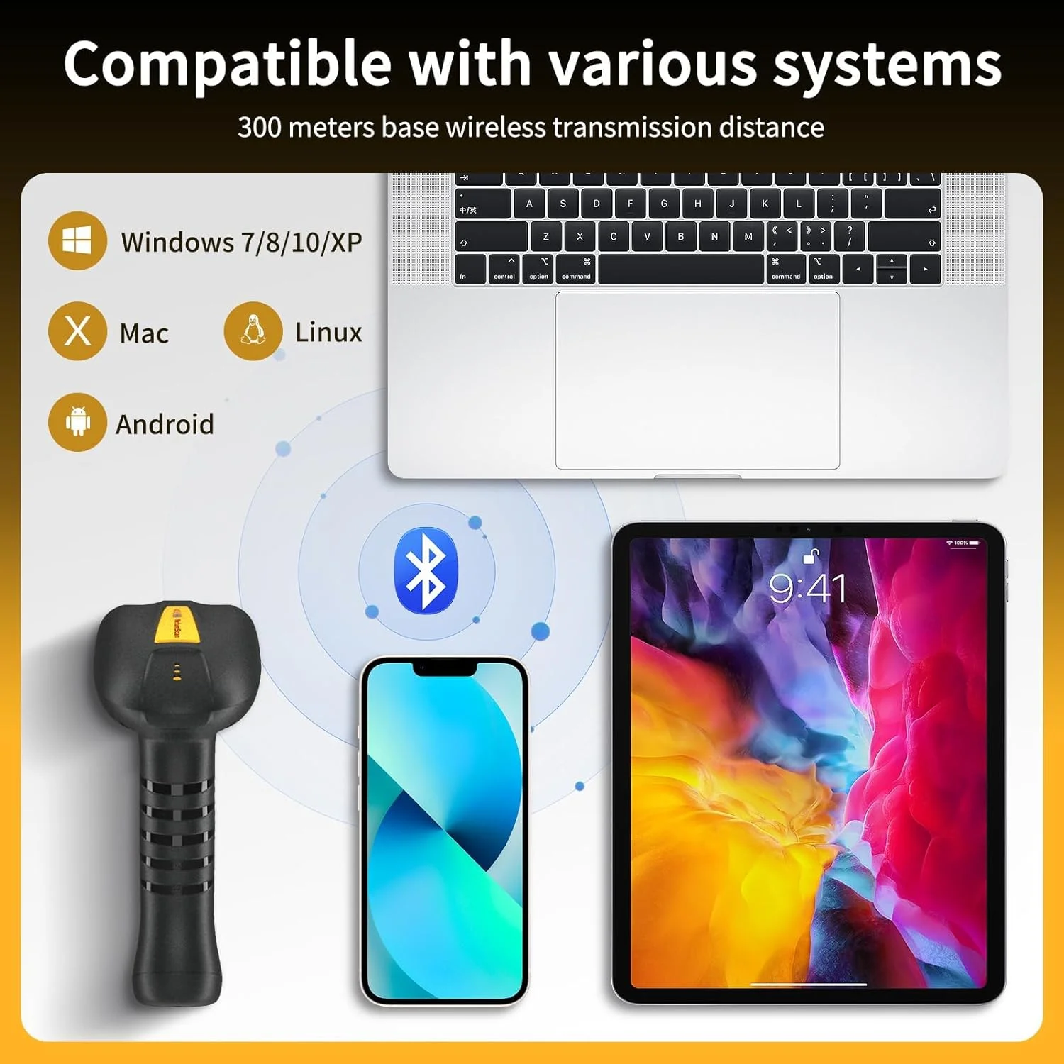 اسکنر بارکد خوان بی سیم بلوتوثی 1D/2D صنعتی NetumScan با پایه شارژ سازگار با POS، PC، iPhone، Android برای خرده فروشی و انبار اسکنر بارکد خوان بی سیم بلوتوثی 1D/2D صنعتی NetumScan با پایه شارژ سازگار با POS، PC، iPhone، Android برای خرده فروشی و انبار