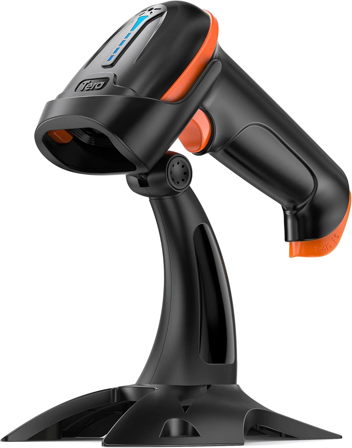 اسکنر بارکد بی سیم دو بعدی Tera، 2 در 1، بی سیم 2.4 گیگاهرتز و USB 2.0 سیمی، اسکنر بارکد QR دو بعدی بی سیم CMOS برای پرداخت موبایلی، صفحه نمایش کامپیوتر، اسکنر بارکد دو بعدی با پایه