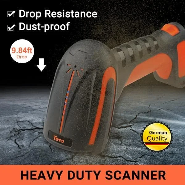 اسکنر بارکد صنعتی Tera Pro (عملکرد فوق العاده) 1D 2D QR بی سیم، بارکد خوان 2.4G بی سیم 2500mAh سازگار با بلوتوث، مقاوم در برابر سقوط برای ویندوز مک اندروید iOS مدل 8100 نارنجی اسکنر بارکد صنعتی Tera Pro (عملکرد فوق العاده) 1D 2D QR بی سیم، بارکد خوان 2.4G بی سیم 2500mAh سازگار با بلوتوث، مقاوم در برابر سقوط برای ویندوز مک اندروید iOS مدل 8100 نارنجی