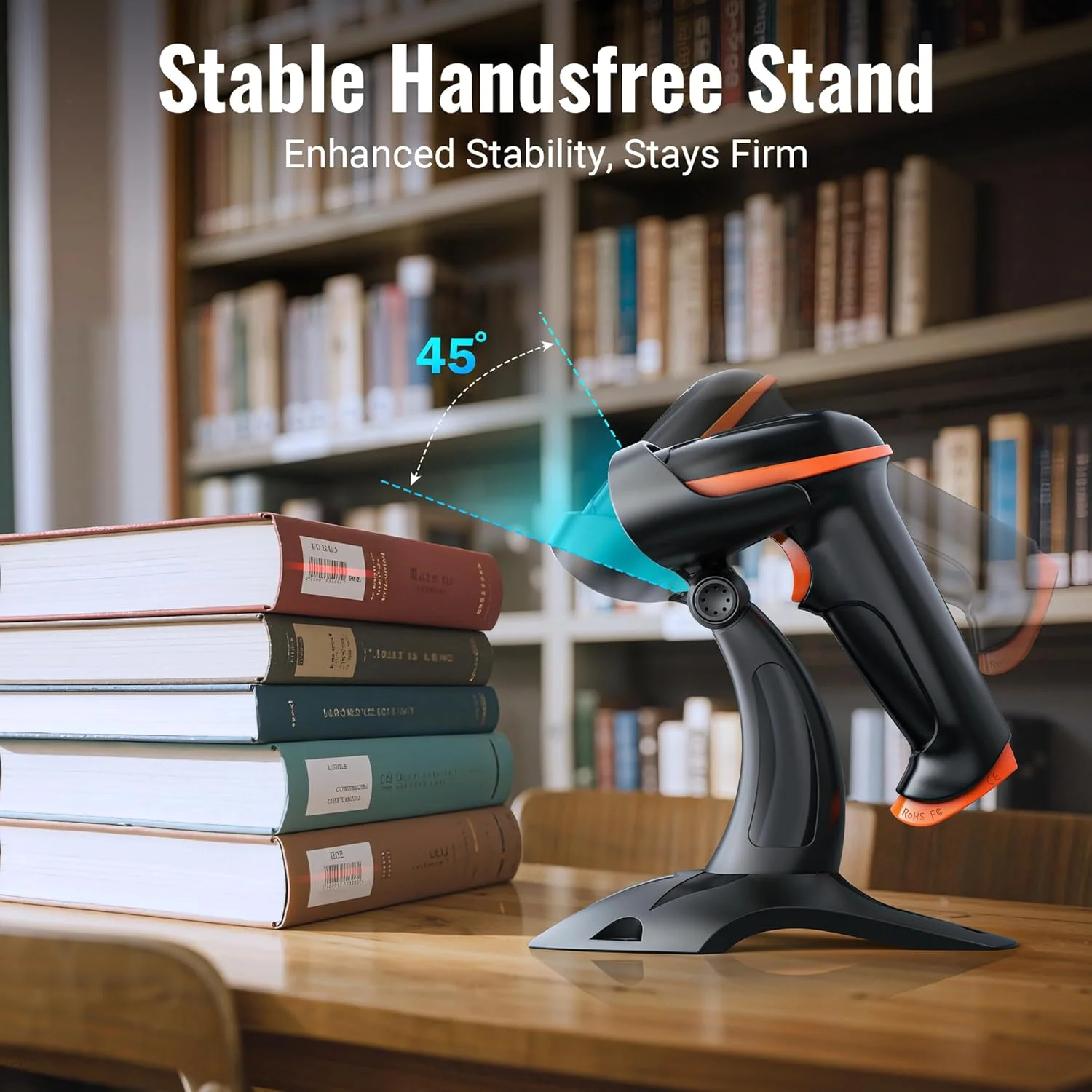 اسکنر بارکد بی سیم دو بعدی Tera، 2 در 1، بی سیم 2.4 گیگاهرتز و USB 2.0 سیمی، اسکنر بارکد QR دو بعدی بی سیم CMOS برای پرداخت موبایلی، صفحه نمایش کامپیوتر، اسکنر بارکد دو بعدی با پایه