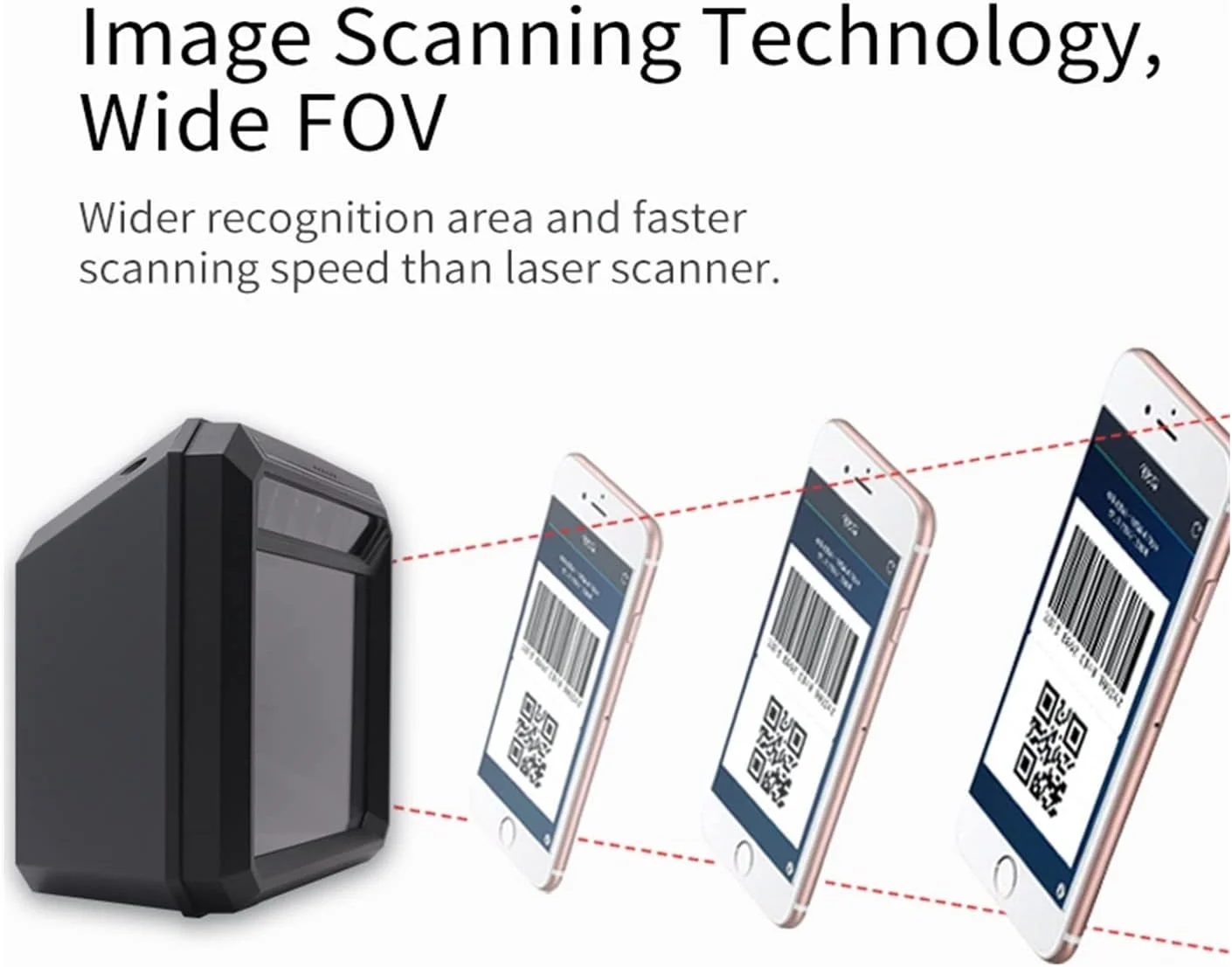 اسکنر بارکد ERTUUYD اسکنر بارکد 2D بارکد خوان چند جهته 1D 2D QR کد بارکد رومیزی USB برای سوپرمارکت فروشگاه حسگر خودکار خواننده ماتریس داده