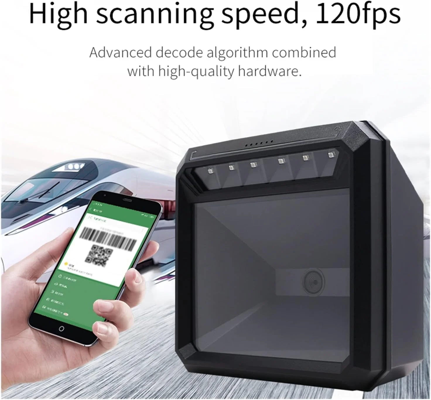 اسکنر بارکد ERTUUYD اسکنر بارکد 2D بارکد خوان چند جهته 1D 2D QR کد بارکد رومیزی USB برای سوپرمارکت فروشگاه حسگر خودکار خواننده ماتریس داده