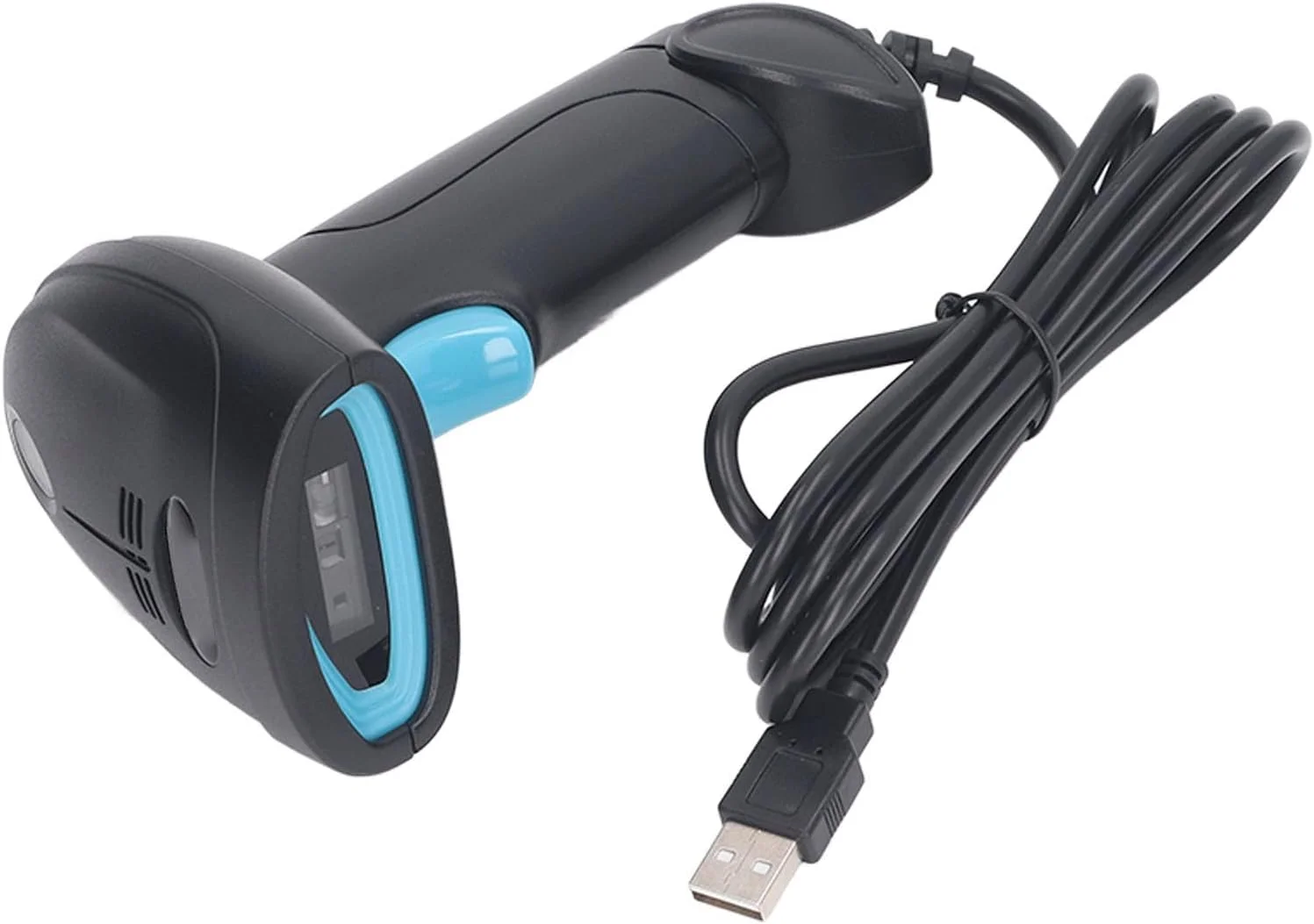 اسکنر بارکد 1D Tihebeyan با دقت بالا و رمزگشایی سریع برای سوپرمارکت، انبار، اسکنر بارکد 1D سیمی USB ارگونومیک، جنس ABS، مشکی