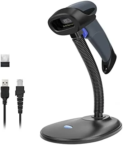 اسکنر بارکد دوبعدی QR بی‌سیم NETUM با پایه، 3 در 1 بلوتوث و 2.4 گیگاهرتز بی‌سیم و USB سیمی، اسکنر بارکدخوان اتوماتیک دستی تفنگی سازگار برای لپ‌تاپ، کامپیوتر، صندوقدار، POS