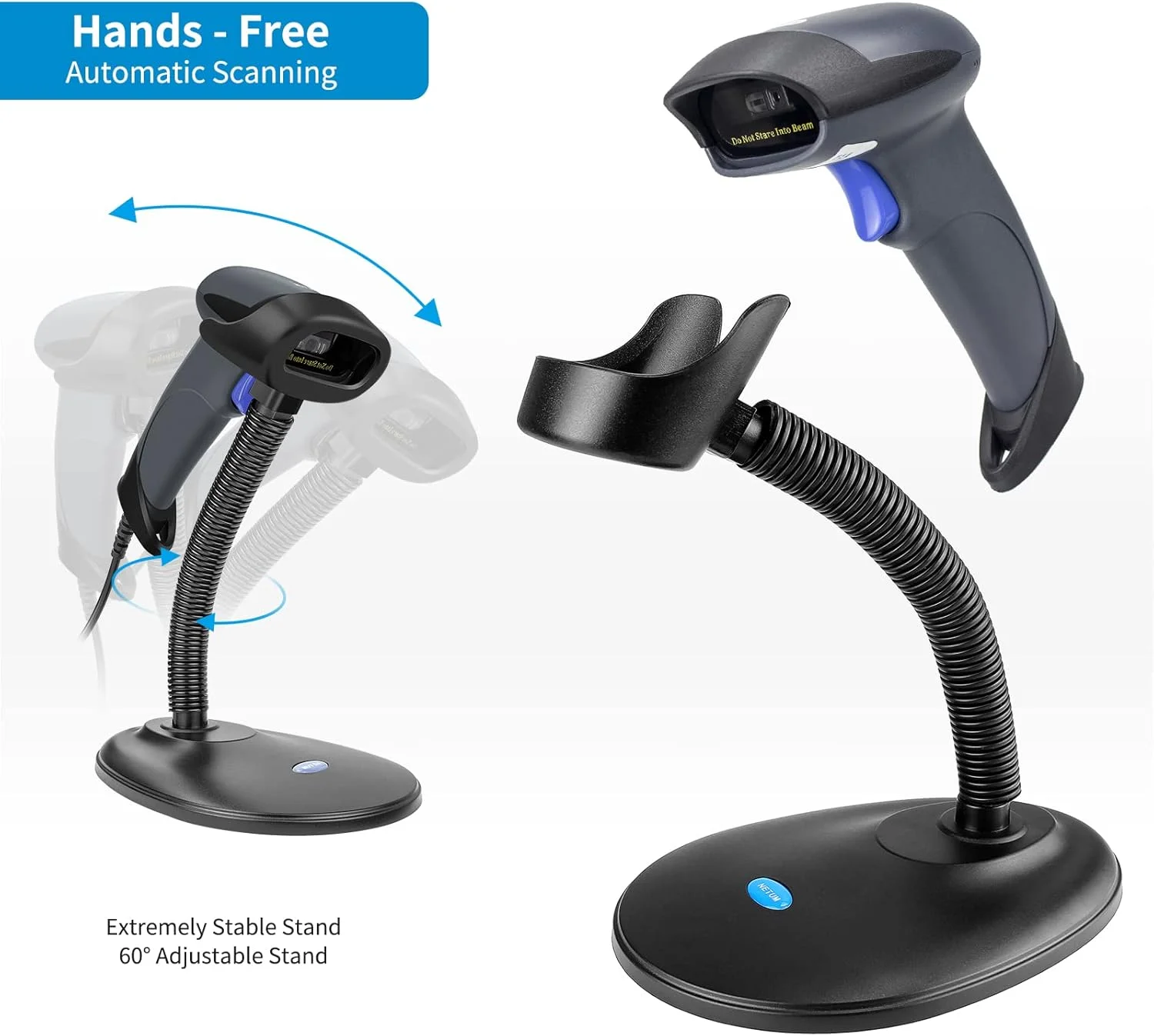 اسکنر بارکد دوبعدی QR بیسیم NETUM با پایه، 3 در 1 بلوتوث و 2.4 گیگاهرتز بیسیم و USB سیمی، اسکنر بارکدخوان اتوماتیک دستی تفنگی سازگار برای لپتاپ، کامپیوتر، صندوقدار، POS اسکنر بارکد دوبعدی QR بیسیم NETUM با پایه، 3 در 1 بلوتوث و 2.4 گیگاهرتز بیسیم و USB سیمی، اسکنر بارکدخوان اتوماتیک دستی تفنگی سازگار برای لپتاپ، کامپیوتر، صندوقدار، POS