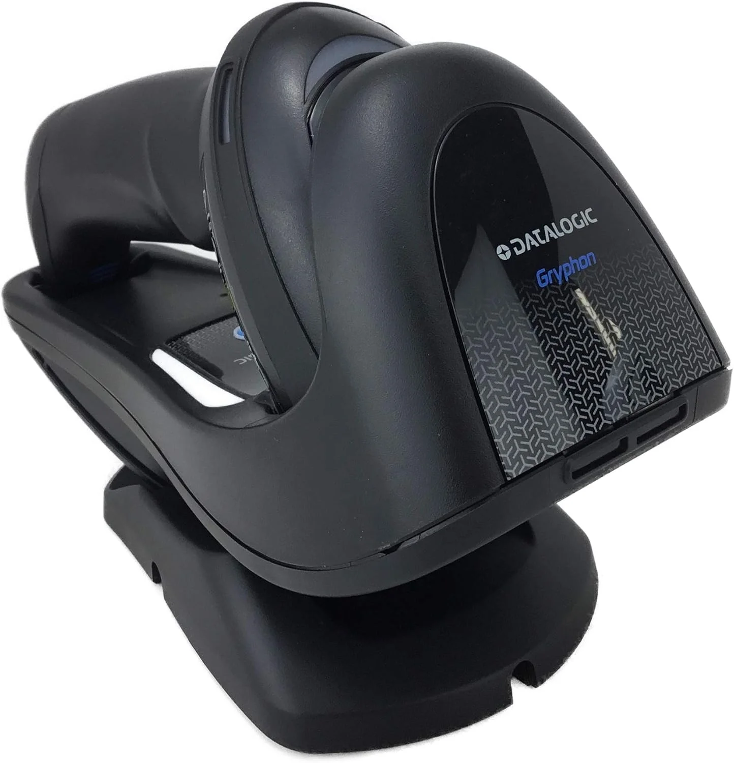 اسکنر بارکد بی سیم بلوتوثی دو بعدی/تک بعدی همه جهته Datalogic Gryphon GBT4500-HD (تراکم بالا)، شامل پایه قابل تنظیم، منبع تغذیه، کابل RS232 و سیم USB