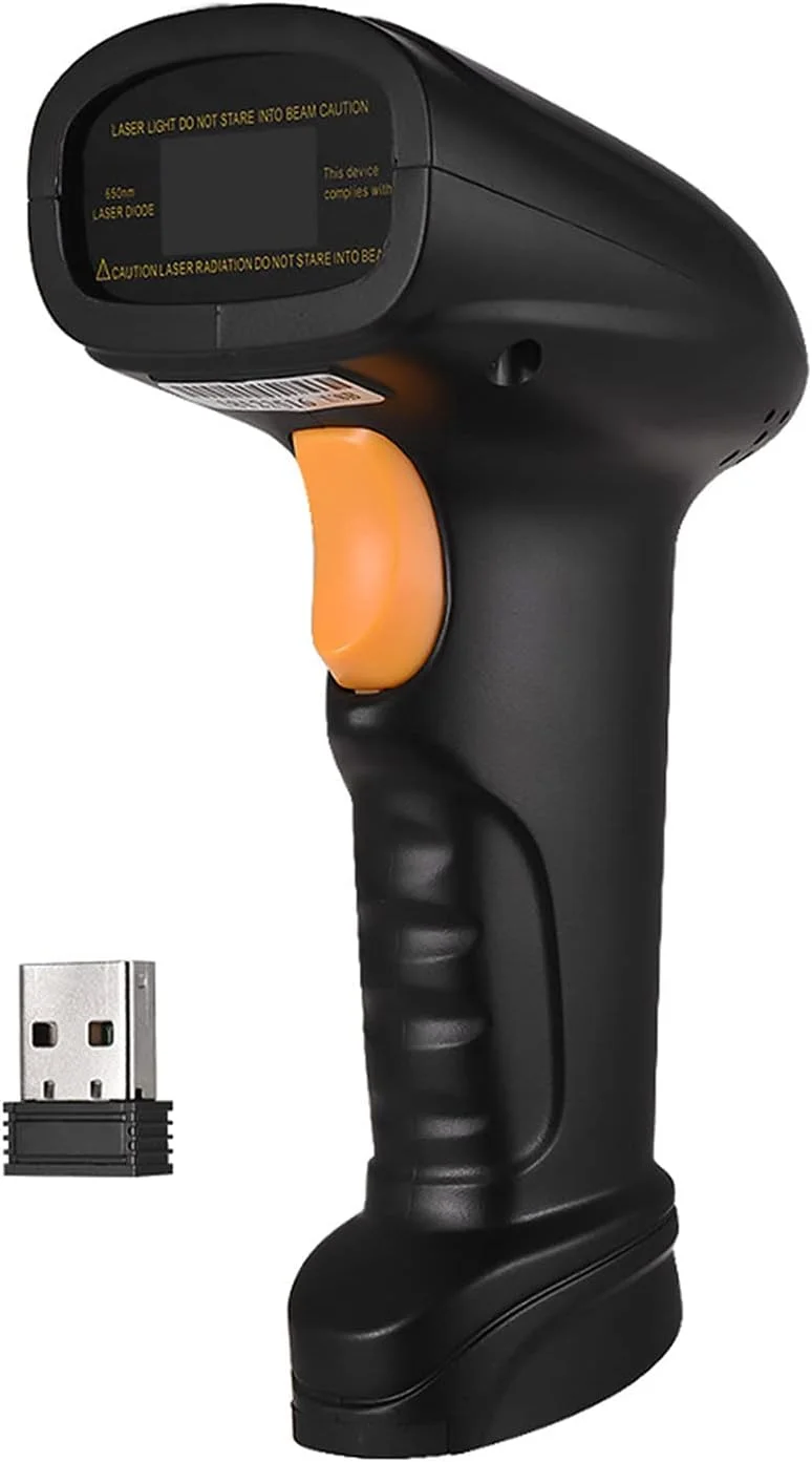 اسکنر بارکد بی سیم 2 در 1 Eacam 2.4G و اسکنر بارکد سیمی USB دستی 1D با قابلیت ذخیره سازی تا 120،000 بارکد با باتری قابل شارژ، گیرنده مینی USB و کابل USB
