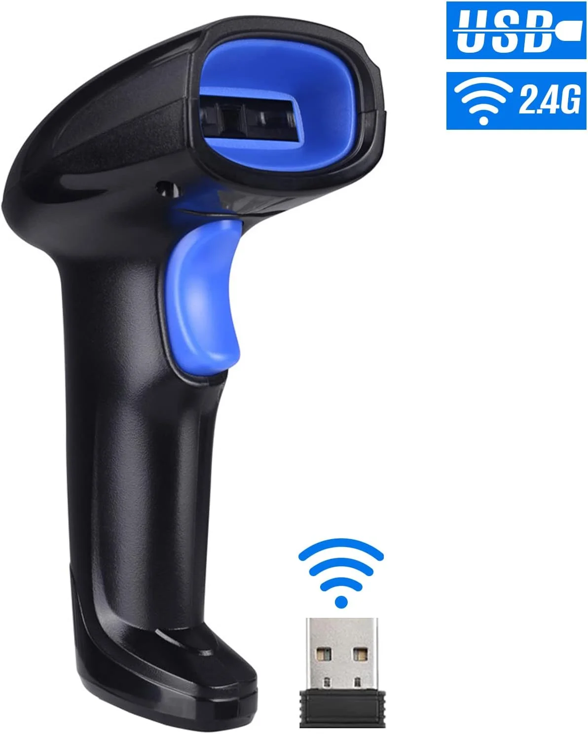 اسکنر بارکد بی سیم 2 در 1 Eacam 2.4G و اسکنر بارکد سیمی USB دستی اتوماتیک 1D با باتری قابل شارژ گیرنده مینی USB کابل USB برای لپ تاپ کامپیوتر اسکنر بارکد بی سیم 2 در 1 Eacam 2.4G و اسکنر بارکد سیمی USB دستی اتوماتیک 1D با باتری قابل شارژ گیرنده مینی USB کابل USB برای لپ تاپ کامپیوتر