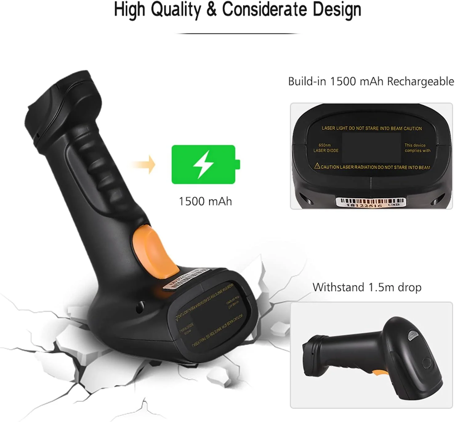 اسکنر بارکد بی سیم 2 در 1 Eacam 2.4G و اسکنر بارکد سیمی USB دستی 1D با قابلیت ذخیره سازی تا 120،000 بارکد با باتری قابل شارژ، گیرنده مینی USB و کابل USB اسکنر بارکد بی سیم 2 در 1 Eacam 2.4G و اسکنر بارکد سیمی USB دستی 1D با قابلیت ذخیره سازی تا 120،000 بارکد با باتری قابل شارژ، گیرنده مینی USB و کابل USB