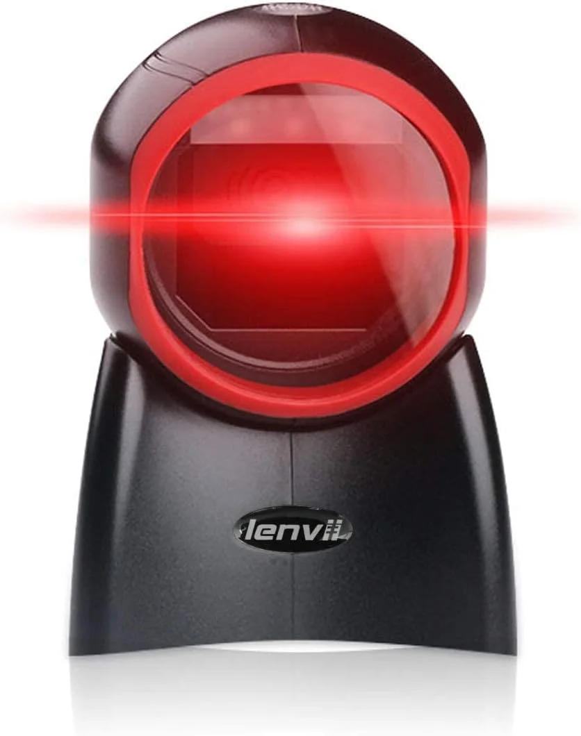 اسکنر بارکد دوبعدی بدون دست LENVII، اسکنر بارکد رومیزی، بارکدخوان با حسگر خودکار، اسکن بارکد 1D/2D/QR مناسب برای فروشگاه، سوپرمارکت، کتابخانه، خرده فروشی