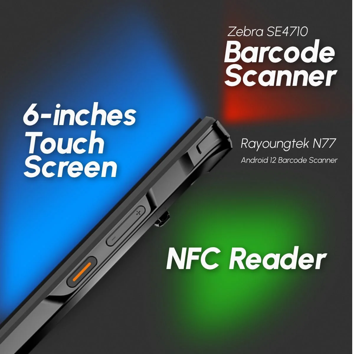 اسکنر بارکد Rayoungtek Android 12 با حافظه 4+64 گیگابایت، اسکنر بارکد 1D/2D/QR Zebra SE4710 داخلی، کامپیوتر موبایل بی سیم 4G PDA N77 برای انبارداری و لجستیک اسکنر بارکد Rayoungtek Android 12 با حافظه 4+64 گیگابایت، اسکنر بارکد 1D/2D/QR Zebra SE4710 داخلی، کامپیوتر موبایل بی سیم 4G PDA N77 برای انبارداری و لجستیک