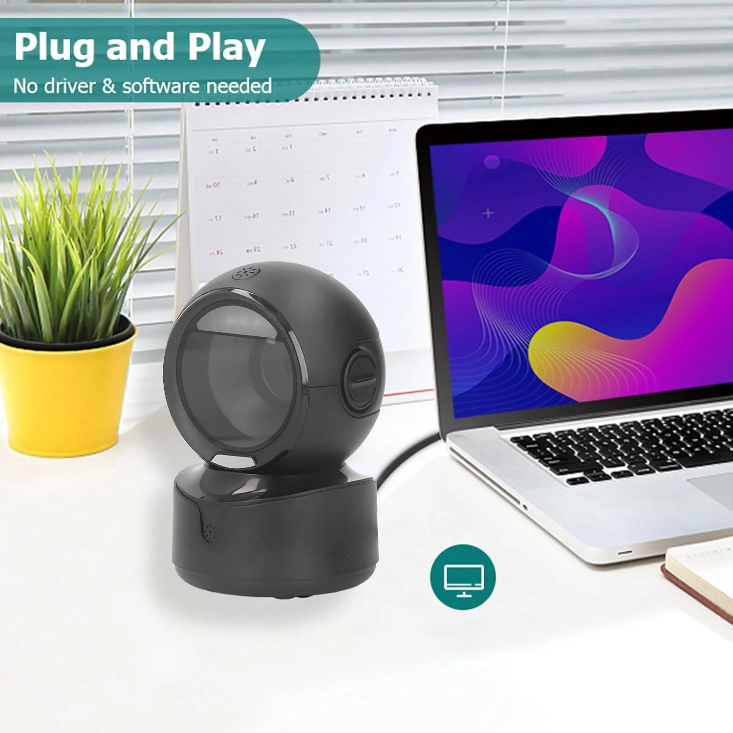 اسکنر بارکد رومیزی Goshyda 1D 2D QR، بارکد خوان اتوماتیک چند جهته، اسکنر سیمی USB بدون دست برای انبار، سوپرمارکت، فروشگاه خرده فروشی