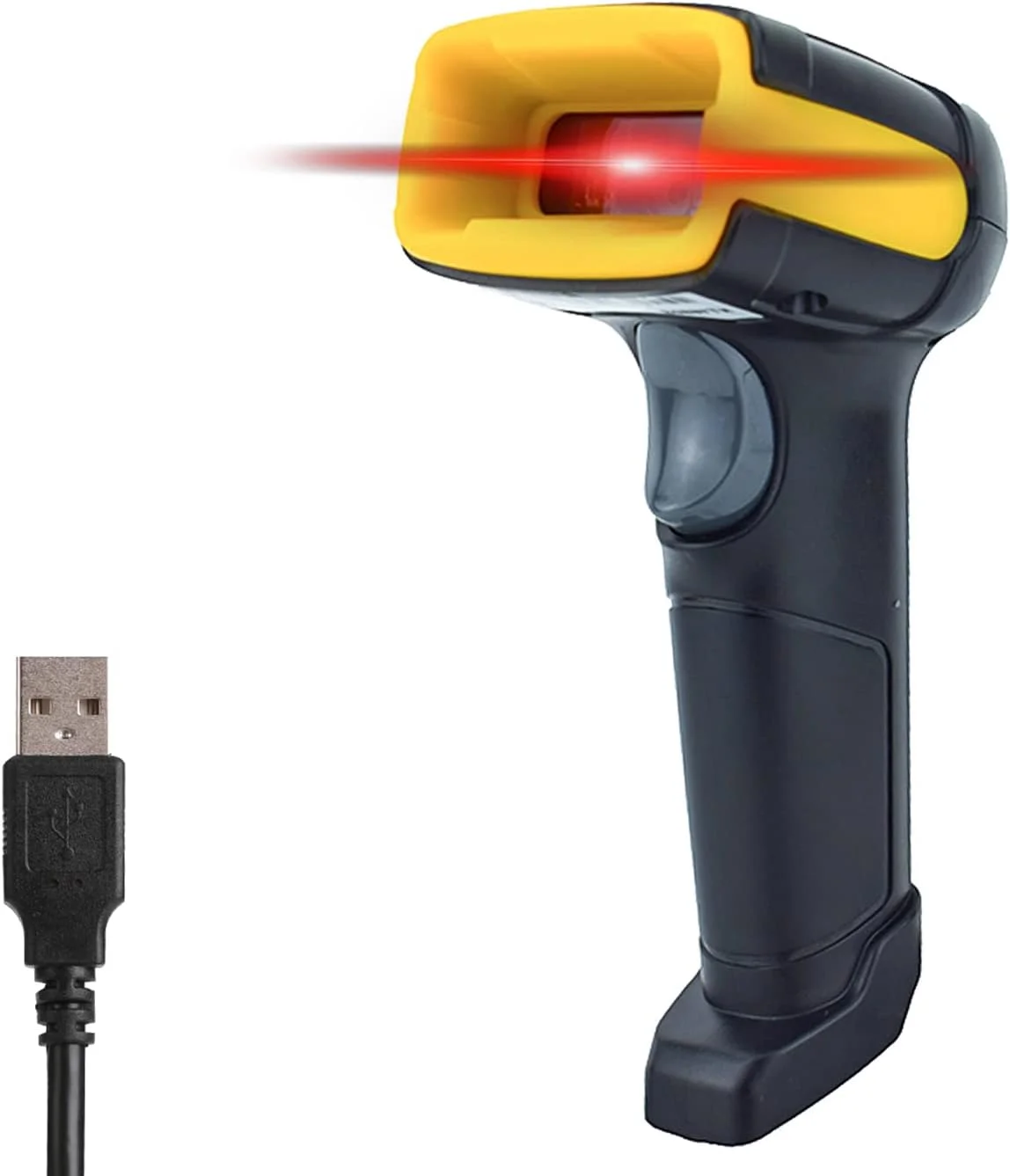 اسکنر بارکد سیمی دو بعدی LENVII F510، اسکنر کد QR دستی، بارکد خوان USB تک بعدی برای فروشگاه، سوپرمارکت، لجستیک، کتابخانه (زرد)