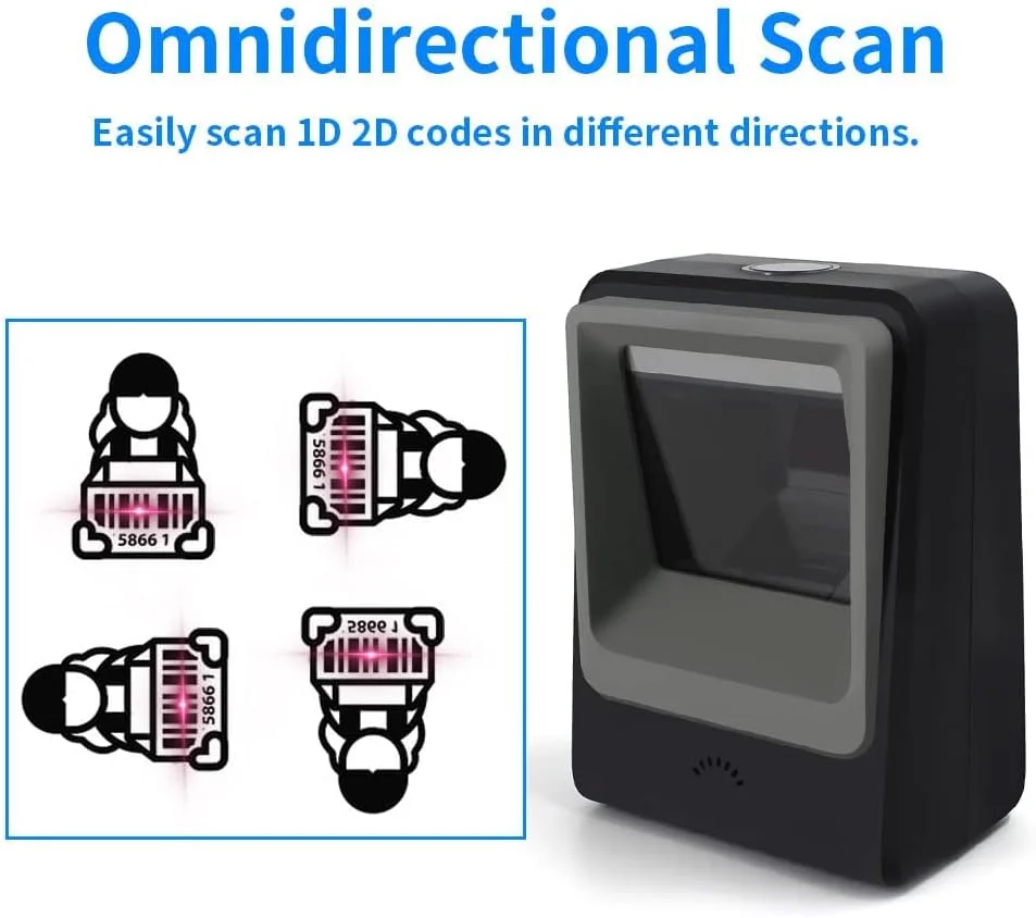 اسکنر بارکد دوبعدی Alacrity، اسکنر بارکد اتوماتیک بدون دست و چند جهته، اسکنر بارکد QR PDF417 USB برای پرداخت موبایلی و اسکن صفحه کامپیوتر