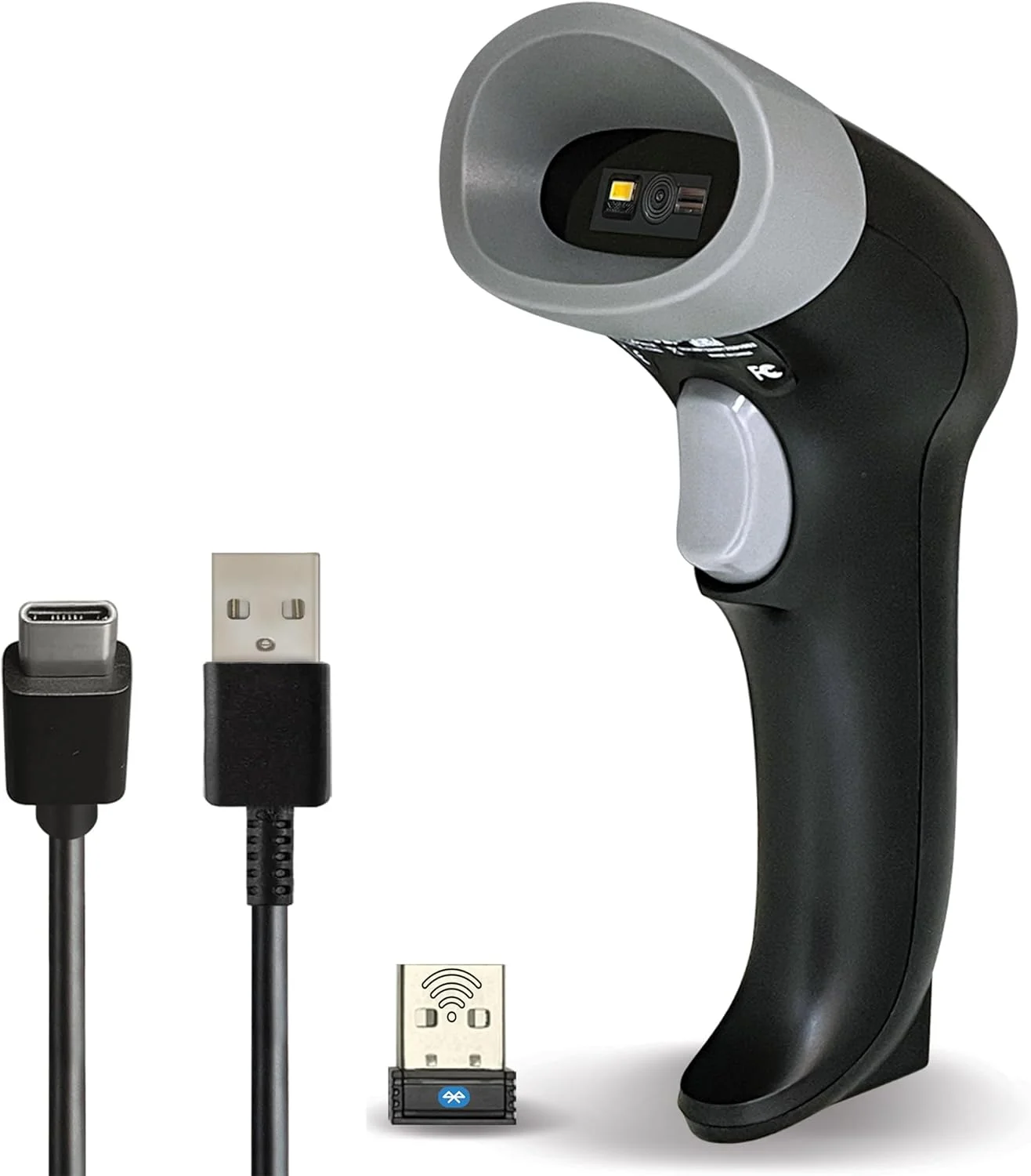 اسکنر بارکد OSCAR UniLite II BT 2D QR 1D، بی سیم بلوتوث 5.0 سه کاره، حافظه 100000، اندروید، iOS، MacOS، ویندوز، اسکنر بارکد QRCode، اسکن کد QR از تلفن همراه، دانگل USB/بلوتوث/سیمی (مشکی)