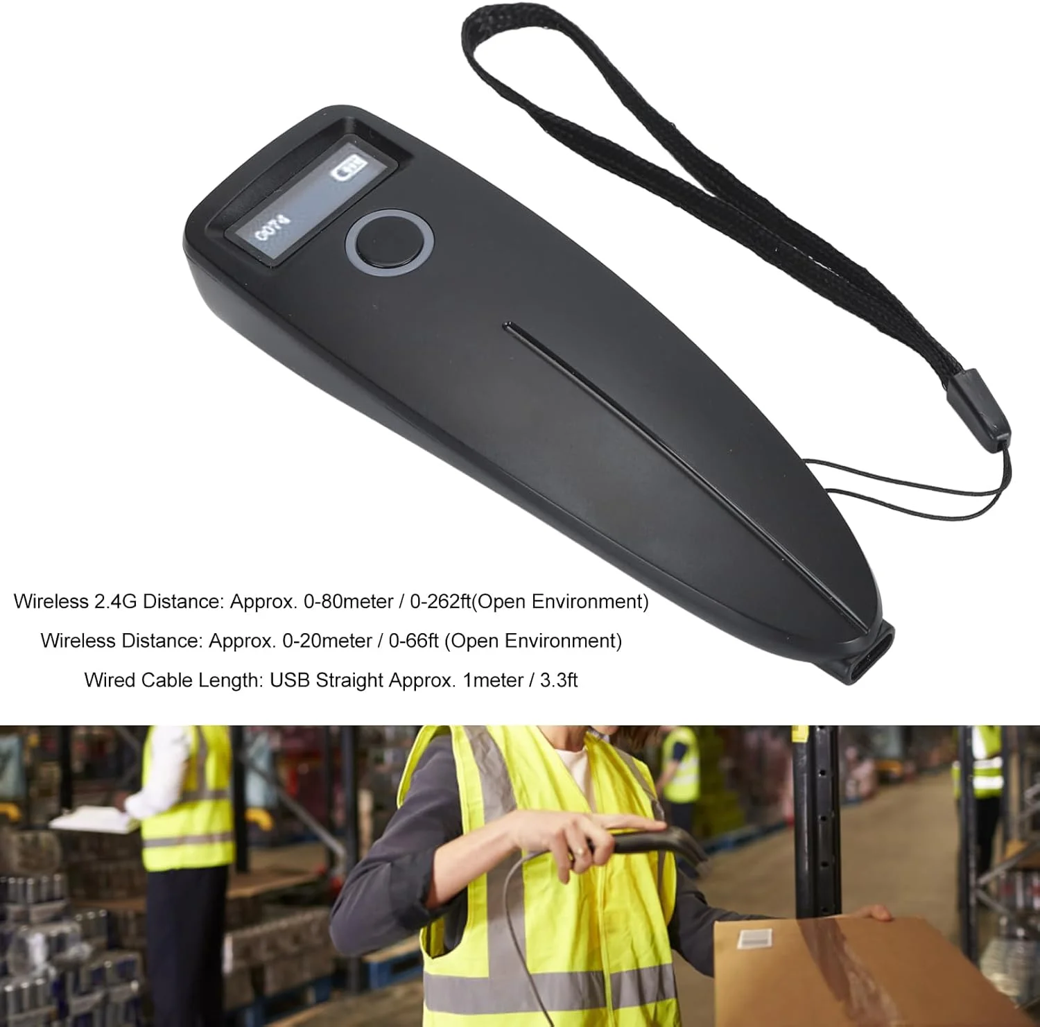 اسکنر بارکد QR بی‌سیم کوچک، اسکنر بارکد 2D و 1D بلوتوثی، اسکنر بارکد کوچک قابل حمل USB 1D 2D با اتصال بی‌سیم 2.4G/بلوتوث/USB سیمی، سازگار با تلفن، تبلت و کامپیوتر