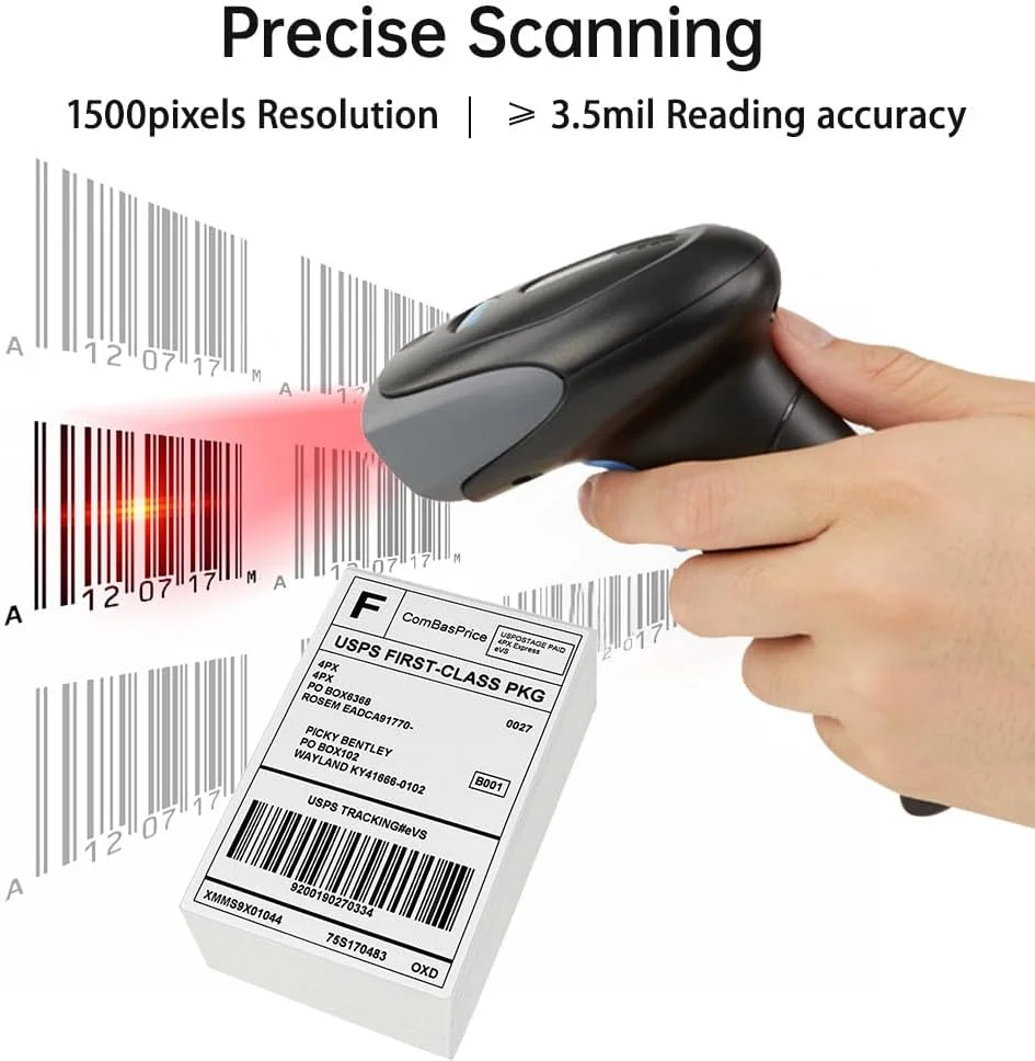 اسکنر بارکد لیزری یک بعدی Eacam مدل 1D با سیم، دارای بوق و نشانگر LED، دارای پورت USB با قابلیت فعال سازی دستی/اتوماتیک، پشتیبانی از کامپیوتر لپ تاپ برای سوپرمارکت، خرده فروشی، کتابخانه، لجستیک و انبار