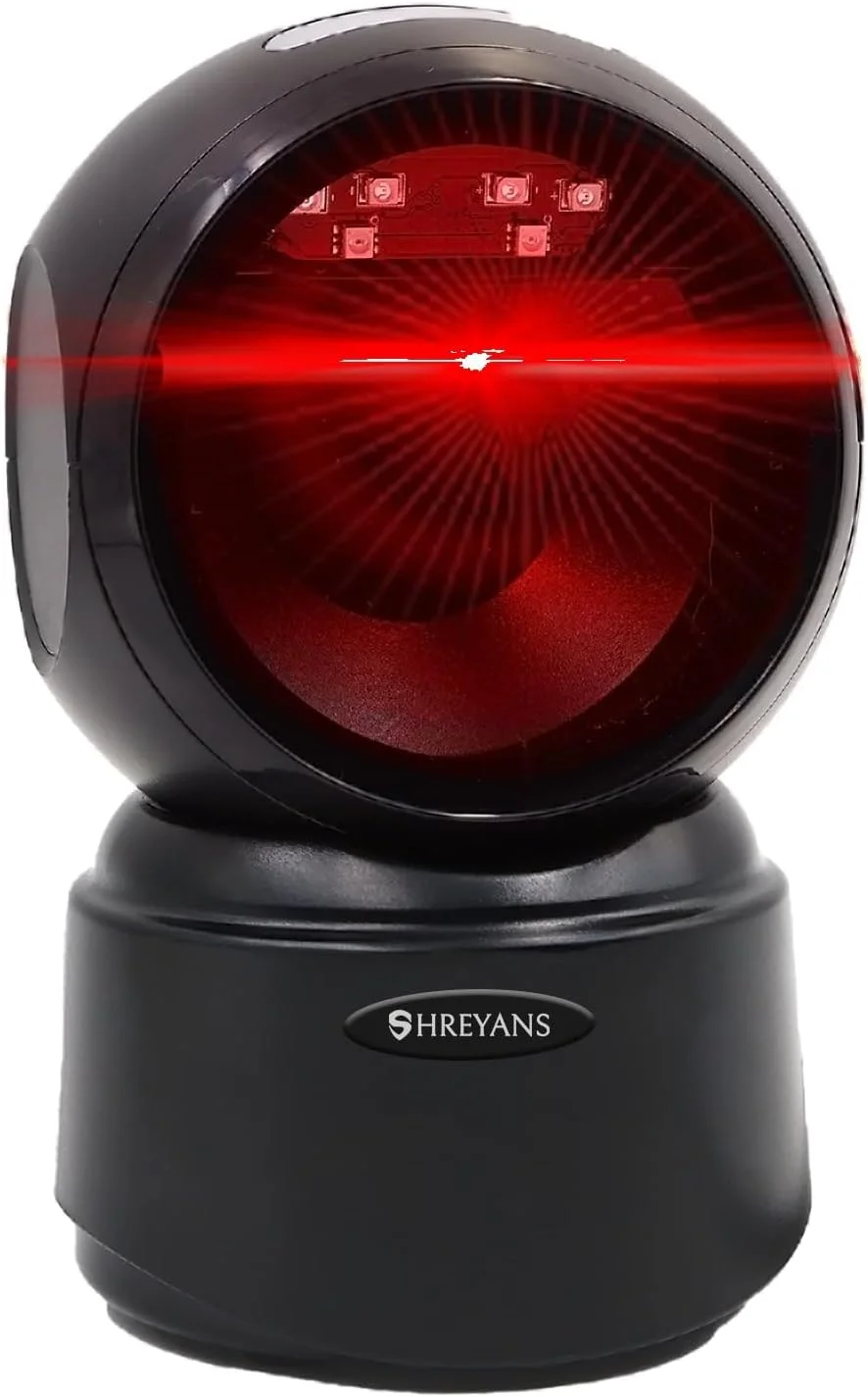 اسکنر بارکد رومیزی بدون دست Shreyans 1D 2D QR | رومیزی پلاگ اند پلی اتوماتیک | اسکن انواع بارکد | مناسب برای سوپرمارکت ها، مراکز خرید، انبار، خرده فروشی