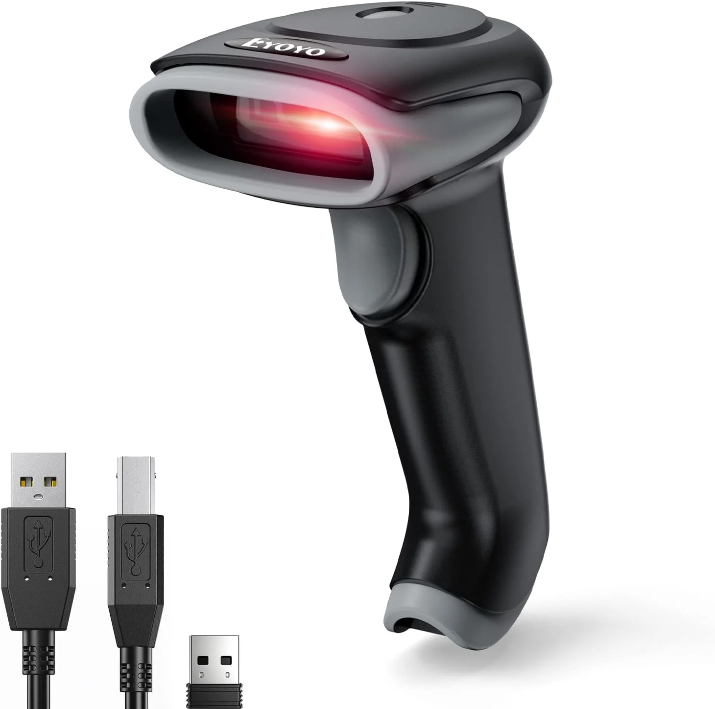 اسکنر بارکد بلوتوثی دستی 1D 2D Eyoyo، اسکنر بی سیم کد QR با باتری 2500mAh برای انبار فروشگاه کتابخانه، اسکنر مقاوم UPC سازگار با کامپیوتر لپ تاپ ویندوز POS