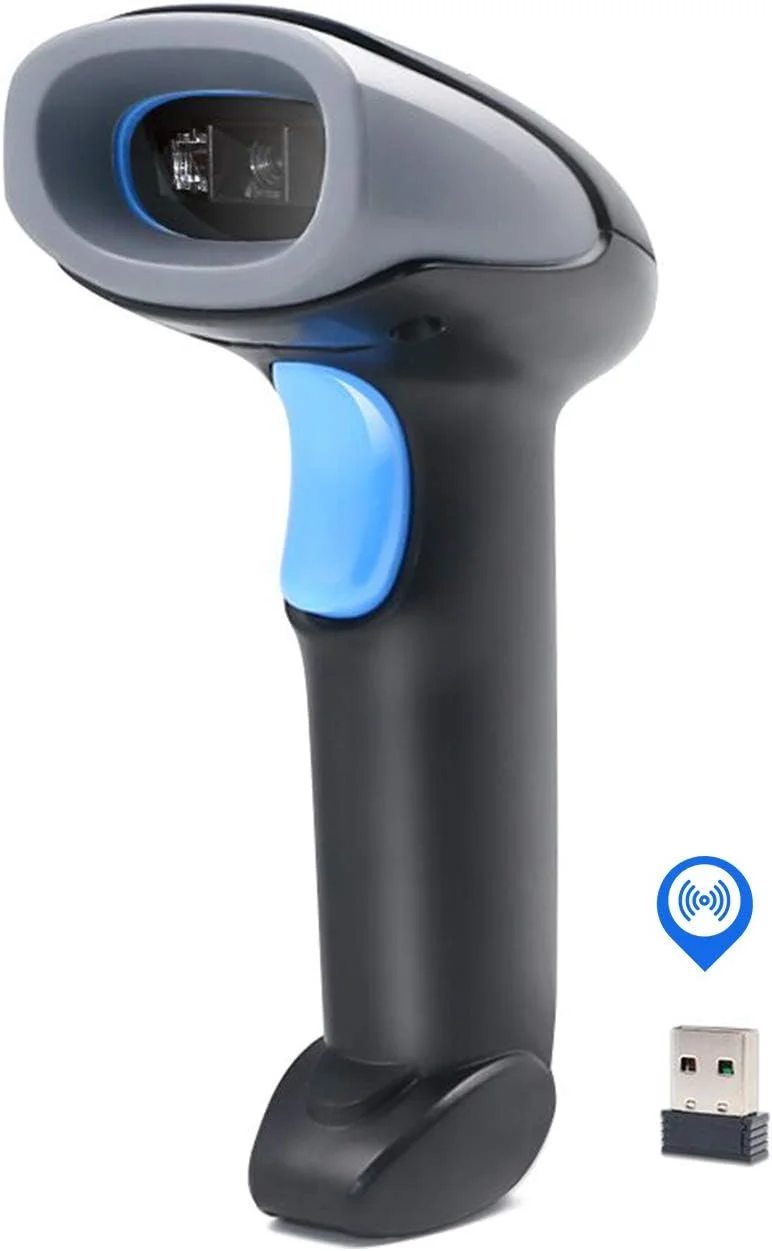 اسکنر بارکد دستی Eacam 1D/2D/QR - بی سیم 2.4G و USB سیمی - سازگار با سیستم کامپیوتری برای سوپرمارکت، خرده فروشی، کتابخانه، تدارکات، انبار