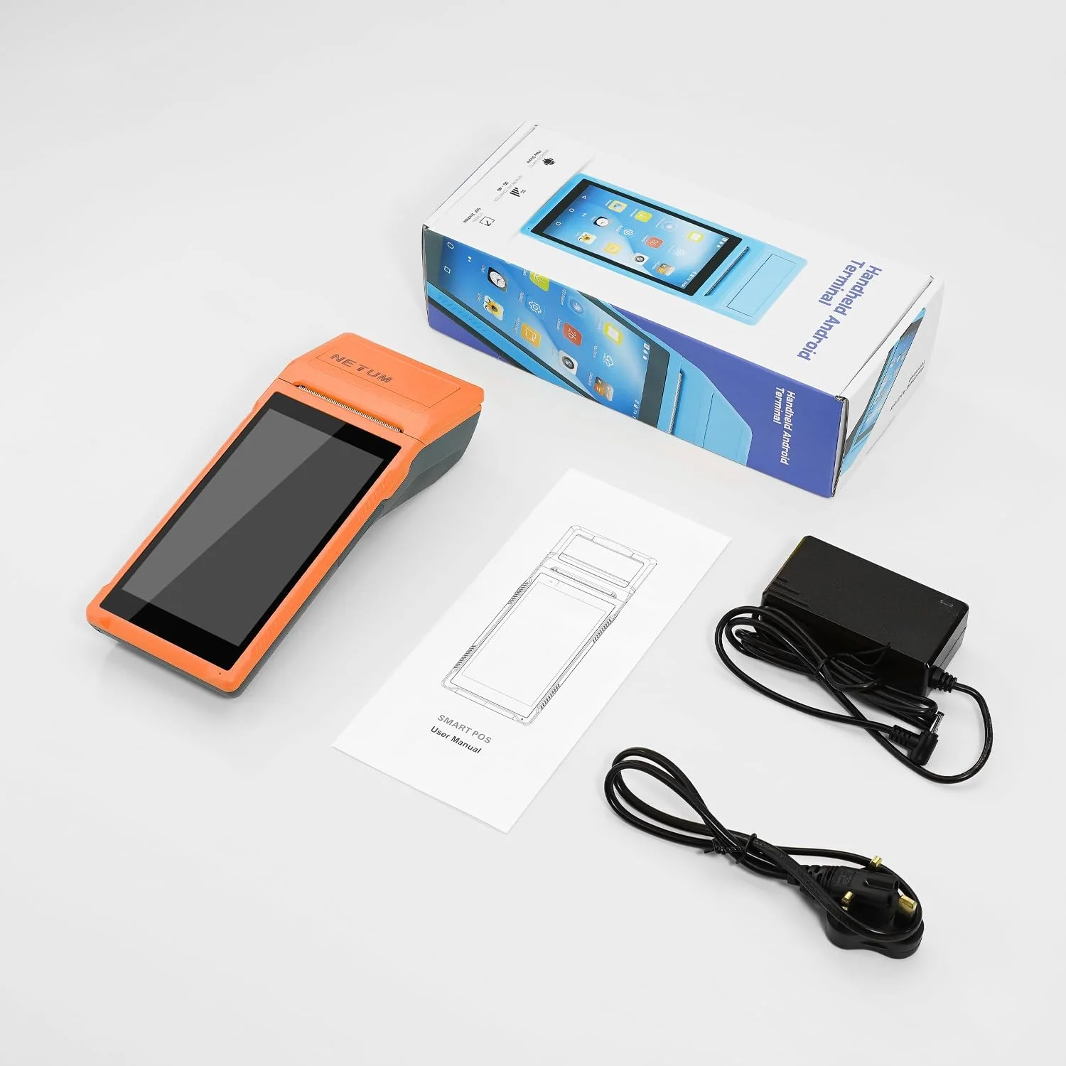 دستگاه PDA اندروید 11.0 NETUM با پرینتر رسید، جمع‌آورنده داده، اسکنر بارکد قابل حمل، بلوتوث USB WiFi BT4.0، شامل رول کاغذ 58 * 35