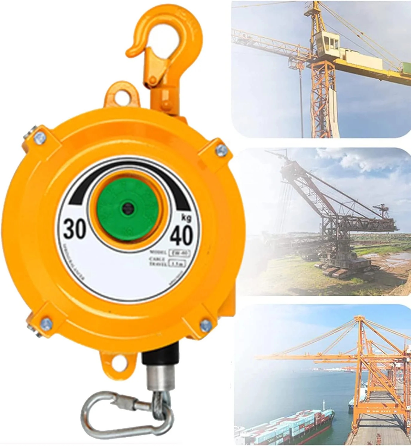 ابزار بالانسر فنری WQZZDStar، موقعیت‌یاب بالانسر فنری ابزار جمع‌شونده آویز با قلاب برای ابزارهای پنوماتیک، تجهیزات آویز بدون گرانش، 30-40 کیلوگرم (40 کیلوگرم)