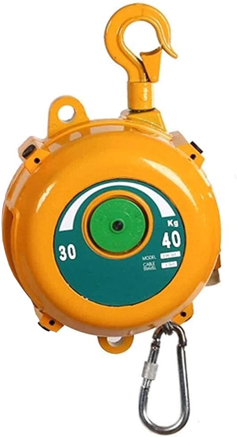 بالانسر فنری WQZZDStar، جمع کننده فنری ابزار فنری جمع شونده، طناب سیمی 1.5 متری آویزان نگهدارنده تجهیزات (30-40 کیلوگرم)