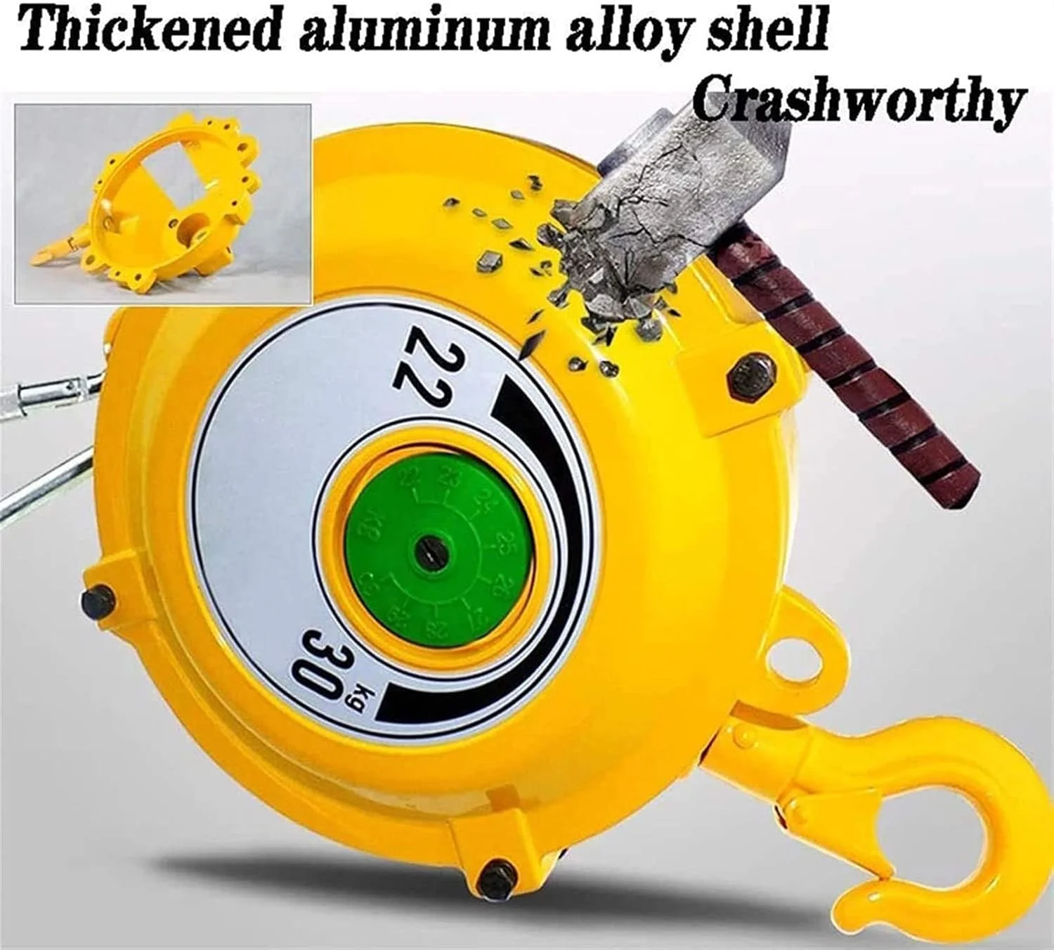 بالانسر فنری WQZZDStar، نگهدارنده آویز ابزار جمع شونده بالانسر فنری با قلاب، برای کارخانه و کارگاه، بالانسر ابزار خود قفل شونده قابل تنظیم (9-15 کیلوگرم)