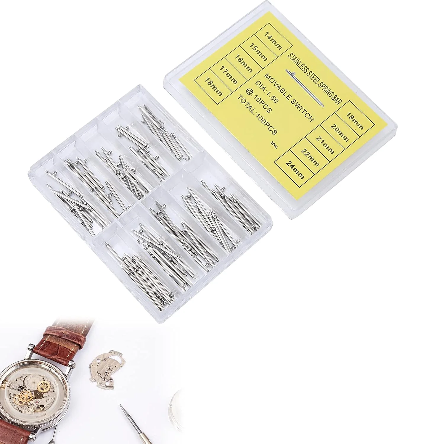 ابزار فنری BHDK، پین های فنری رها کننده میله های فنری اهرم رهاسازی سریع میله فنری رهاسازی سریع 1.5 میلی متر / 0.06 اینچ برای ساعت ابزار فنری BHDK، پین های فنری رها کننده میله های فنری اهرم رهاسازی سریع میله فنری رهاسازی سریع 1.5 میلی متر / 0.06 اینچ برای ساعت