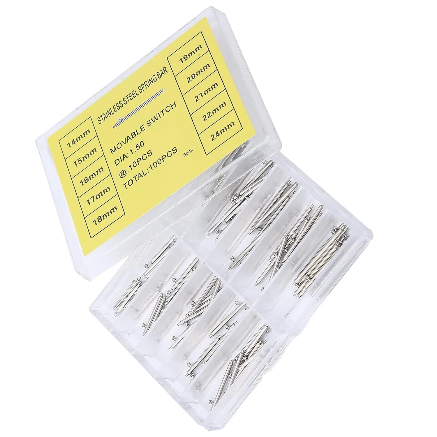 ابزار فنری BHDK، پین های فنری رها کننده میله های فنری اهرم رهاسازی سریع میله فنری رهاسازی سریع 1.5 میلی متر / 0.06 اینچ برای ساعت ابزار فنری BHDK، پین های فنری رها کننده میله های فنری اهرم رهاسازی سریع میله فنری رهاسازی سریع 1.5 میلی متر / 0.06 اینچ برای ساعت