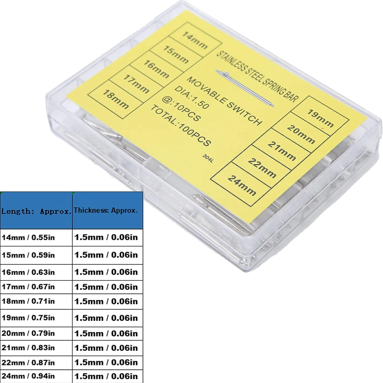 ابزار فنری BHDK، پین های فنری رها کننده میله های فنری اهرم رهاسازی سریع میله فنری رهاسازی سریع 1.5 میلی متر / 0.06 اینچ برای ساعت ابزار فنری BHDK، پین های فنری رها کننده میله های فنری اهرم رهاسازی سریع میله فنری رهاسازی سریع 1.5 میلی متر / 0.06 اینچ برای ساعت