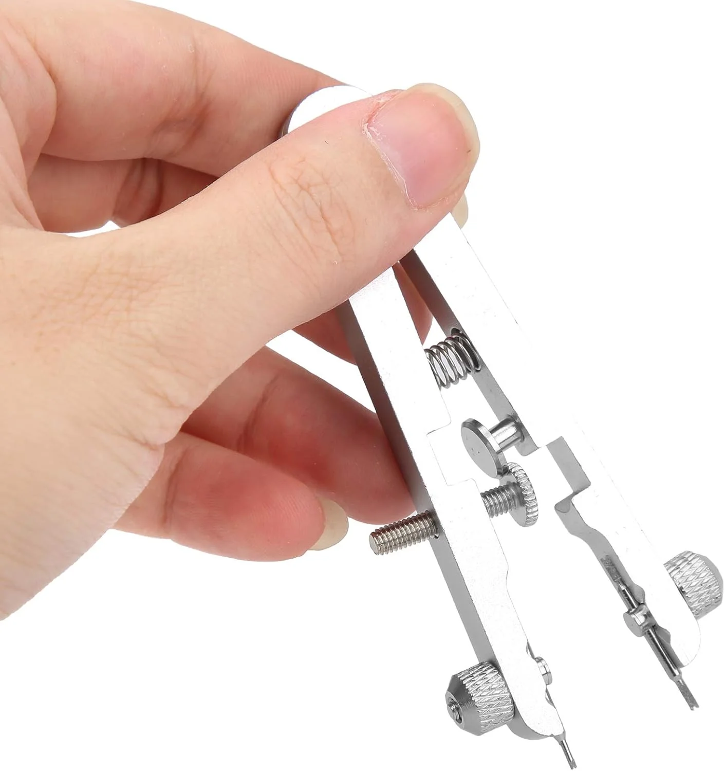 ست ابزار تعمیر فنر میله ای ساعت Walfront، ابزار تعویض زنجیر و تعمیر ساعت سازی با پین 6825 (نقره ای) ست ابزار تعمیر فنر میله ای ساعت Walfront، ابزار تعویض زنجیر و تعمیر ساعت سازی با پین 6825 (نقره ای)