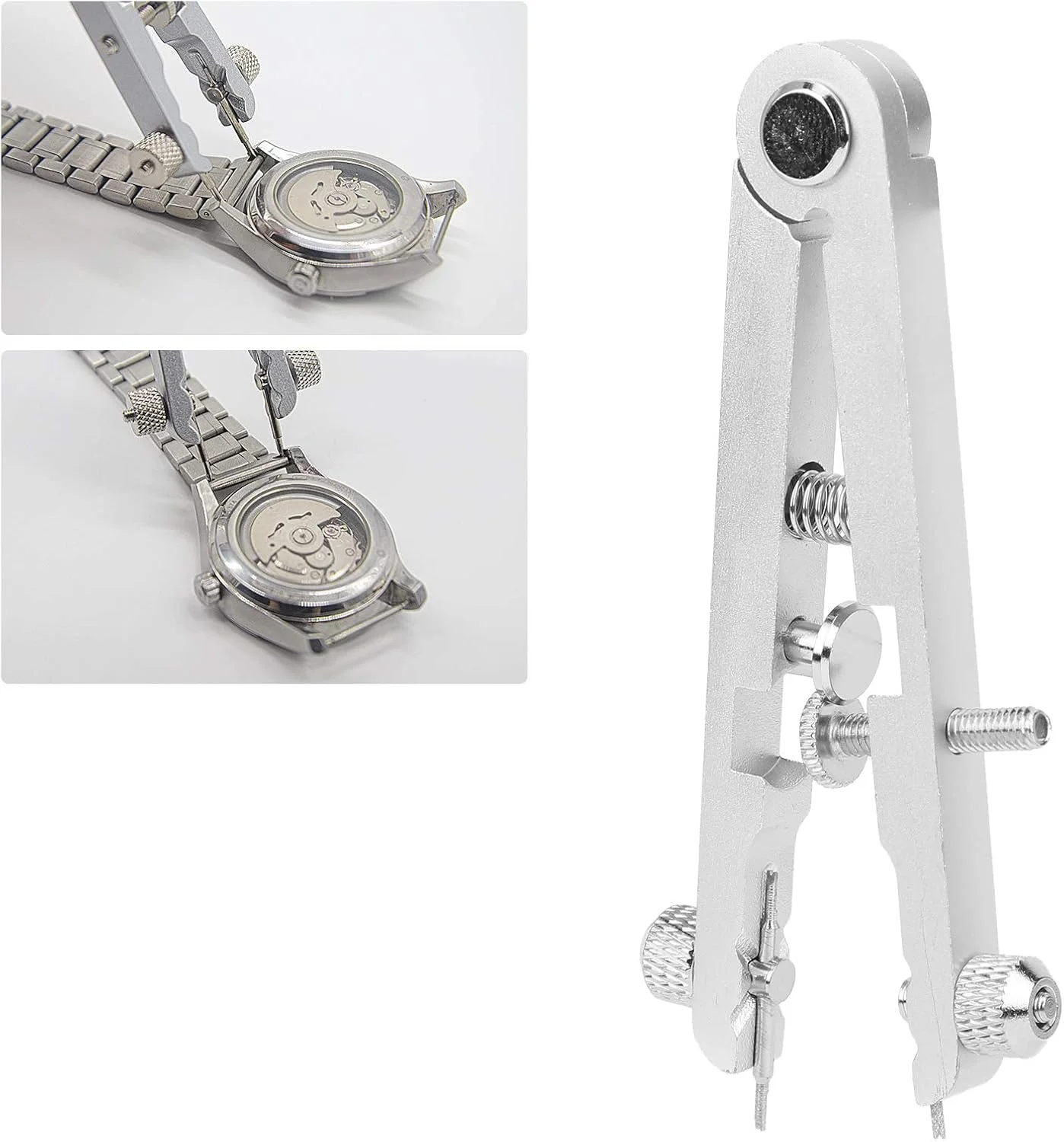 ست ابزار تعمیر فنر میله ای ساعت Walfront، ابزار تعویض زنجیر و تعمیر ساعت سازی با پین 6825 (نقره ای) ست ابزار تعمیر فنر میله ای ساعت Walfront، ابزار تعویض زنجیر و تعمیر ساعت سازی با پین 6825 (نقره ای)