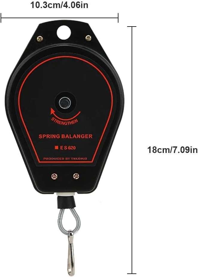 ابزار تعادل فنری، بالانسر فنری جمع شونده، آویز ابزار جمع شونده، ظرفیت 0.6 تا 2.0 کیلوگرم، مشکی ابزار تعادل فنری، بالانسر فنری جمع شونده، آویز ابزار جمع شونده، ظرفیت 0.6 تا 2.0 کیلوگرم، مشکی