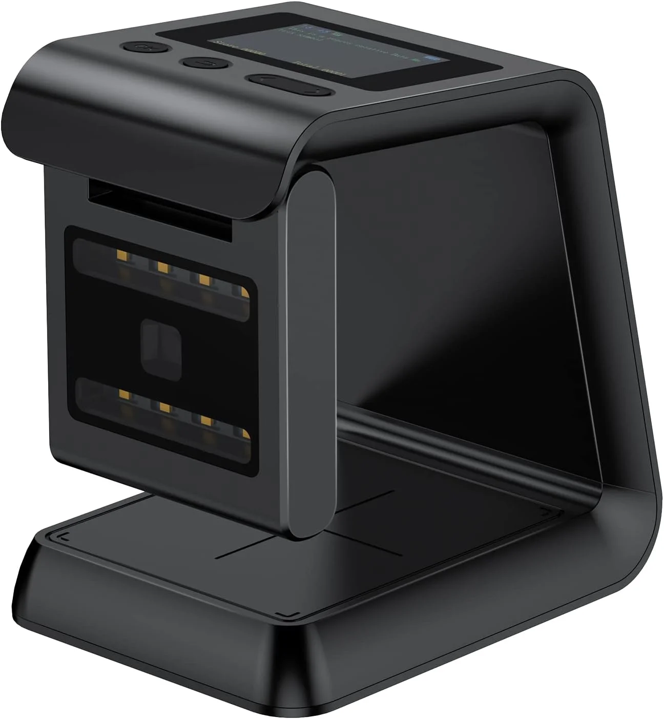 اسکنر بارکد رومیزی چند جهته بی سیم Alacrity 2D QR، با صفحه نمایش و باتری های با ظرفیت بالا، سازگار با بلوتوث و بی سیم 2.4 گیگاهرتز، برای فرودگاه، سوپرمارکت