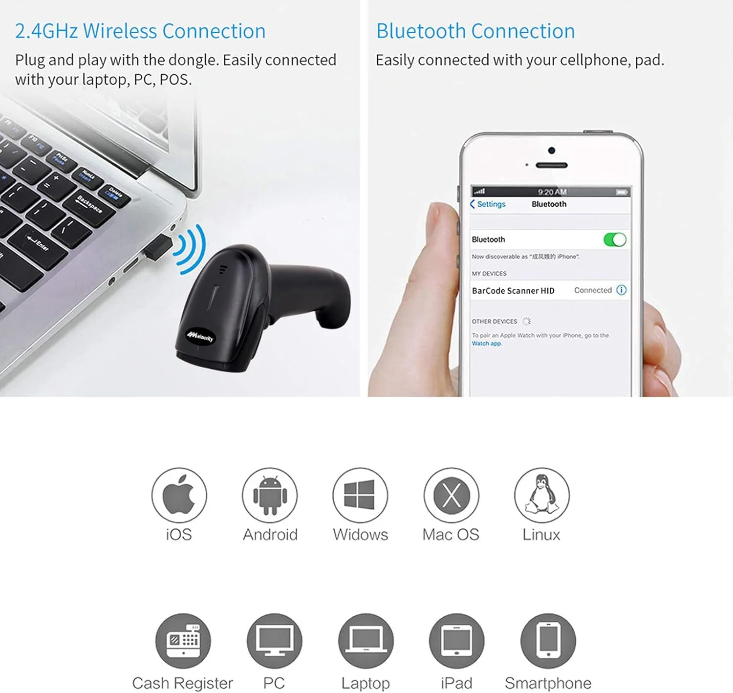اسکنر بارکد بیسیم قابل حمل Alacrity 1D و 2D به همراه پایه، اسکنر بارکد بلوتوث QR، تفنگ اسکن 3 در 1 با ویبره، بیسیم، قابل شارژ برای مدیریت موجودی اسکنر بارکد بیسیم قابل حمل Alacrity 1D و 2D به همراه پایه، اسکنر بارکد بلوتوث QR، تفنگ اسکن 3 در 1 با ویبره، بیسیم، قابل شارژ برای مدیریت موجودی