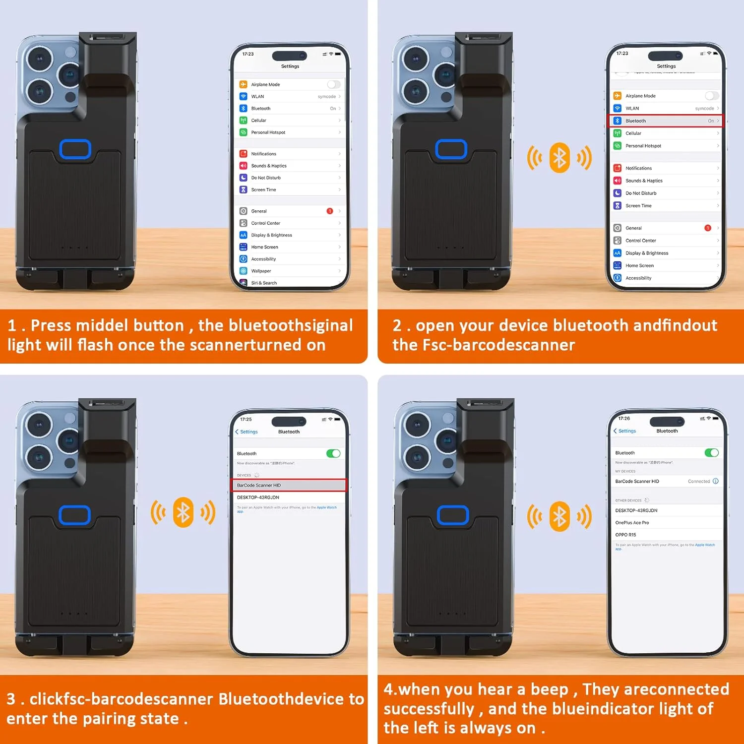 اسکنر بارکد خوان بلوتوثی اندروید Alacrity، اسکنر بارکد بی سیم با گیره پشتی قابل تنظیم، دارای باتری قابل شارژ 3000 میلی آمپر سازگار با اندروید، iOS، iPad، iPhone اسکنر بارکد خوان بلوتوثی اندروید Alacrity، اسکنر بارکد بی سیم با گیره پشتی قابل تنظیم، دارای باتری قابل شارژ 3000 میلی آمپر سازگار با اندروید، iOS، iPad، iPhone